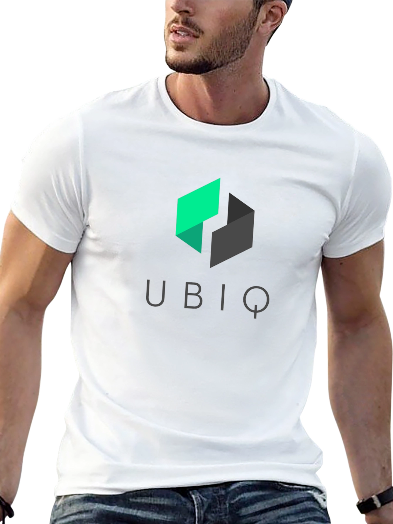 Ubiq Black T-Shirt - Modern Geometric Logo Tee