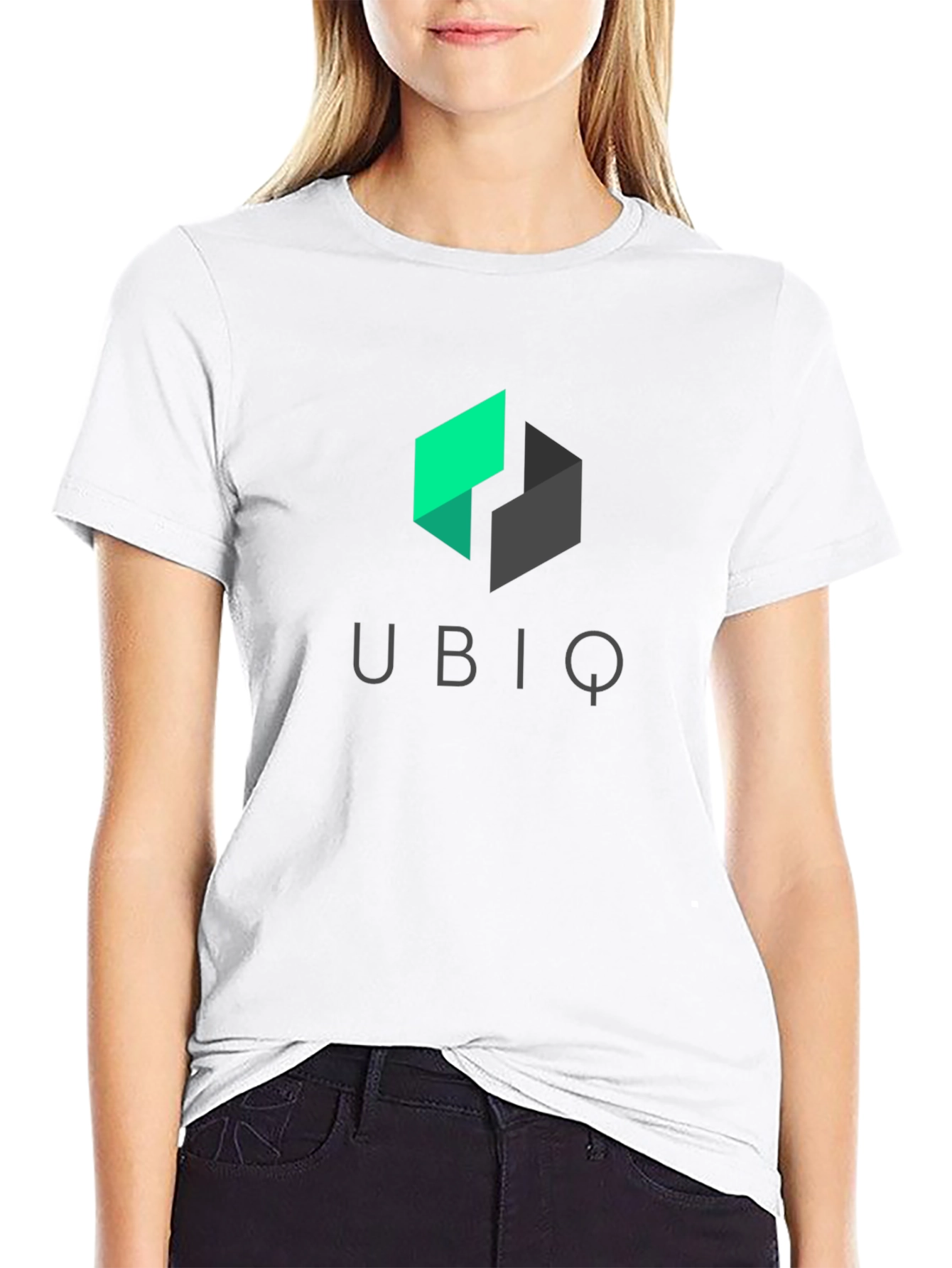 Ubiq Black T-Shirt - Modern Geometric Logo Tee