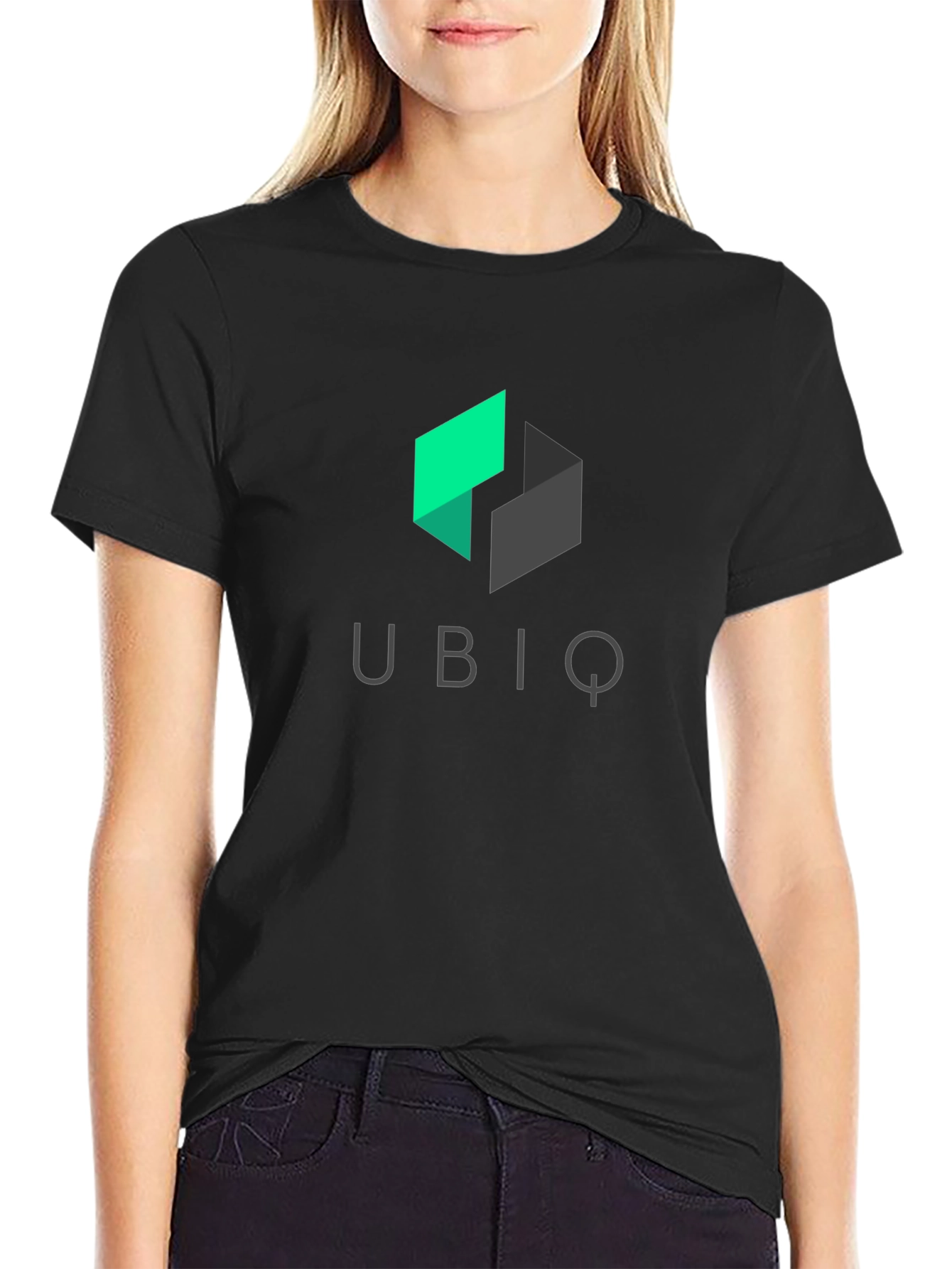 Ubiq Black T-Shirt - Modern Geometric Logo Tee