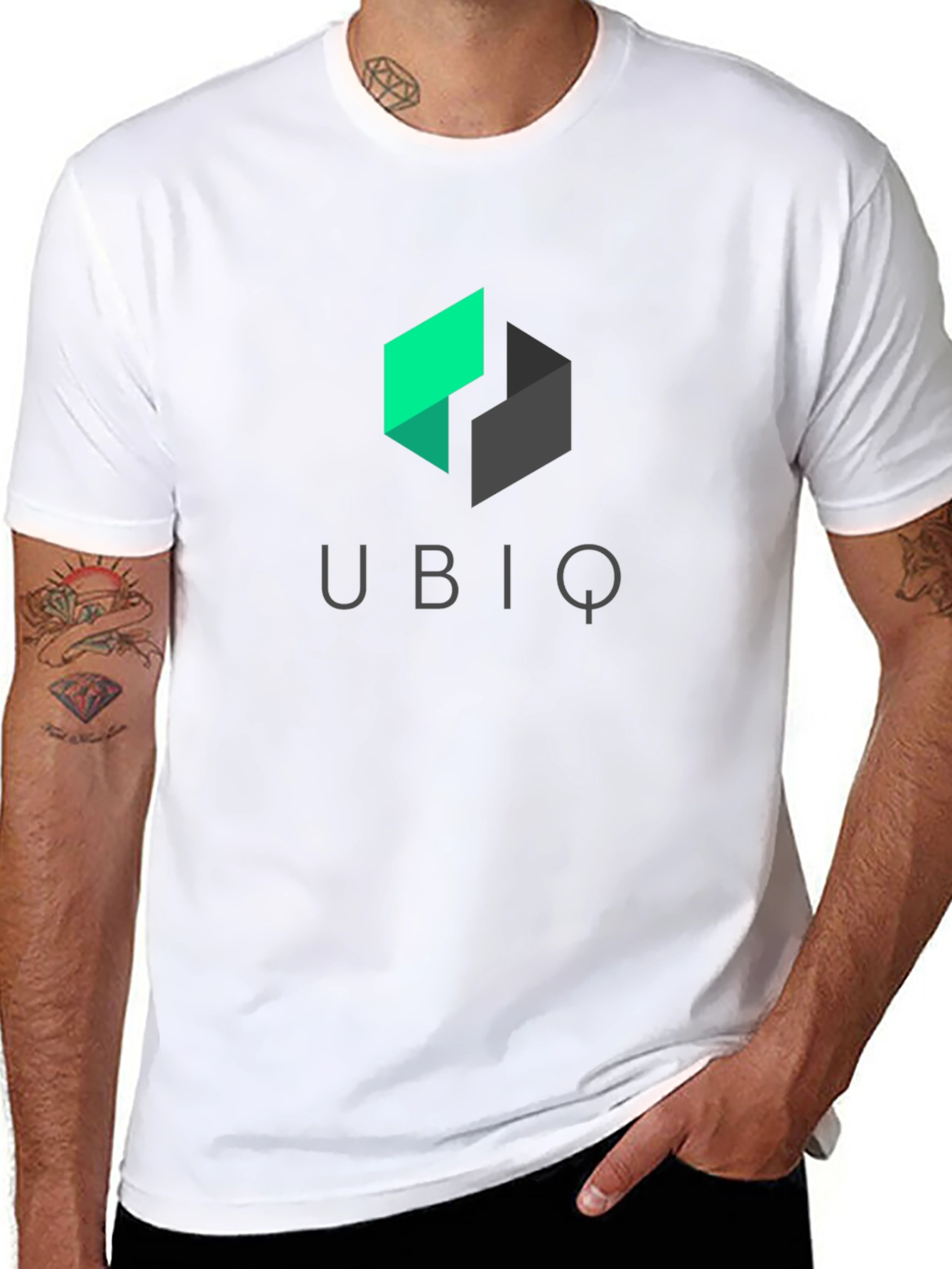 Ubiq Black T-Shirt - Modern Geometric Logo Tee