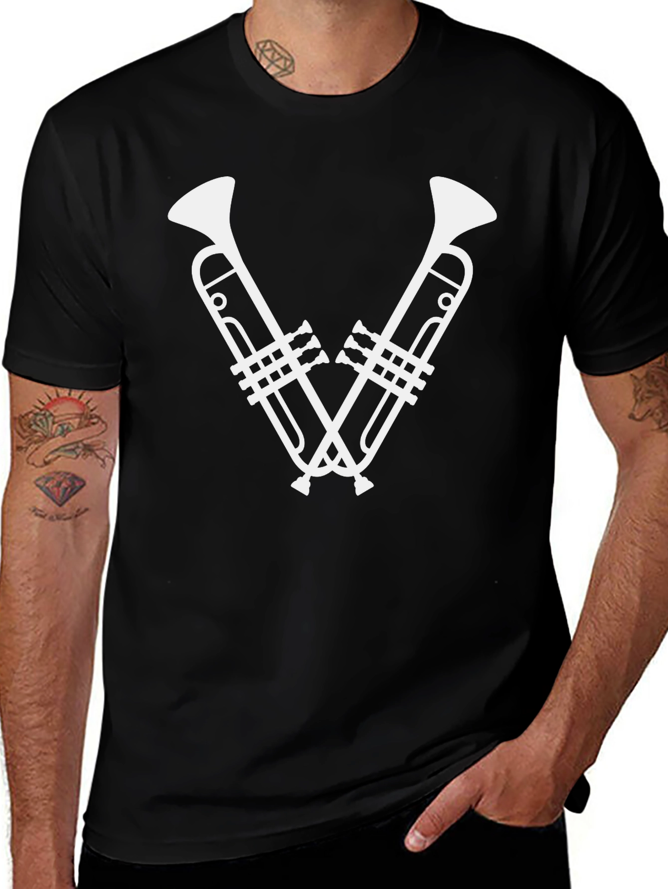 Trumpet V Graphic Tee - Music Lovers T-Shirt