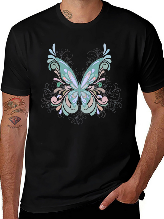 Butterfly Swirl Black T-Shirt