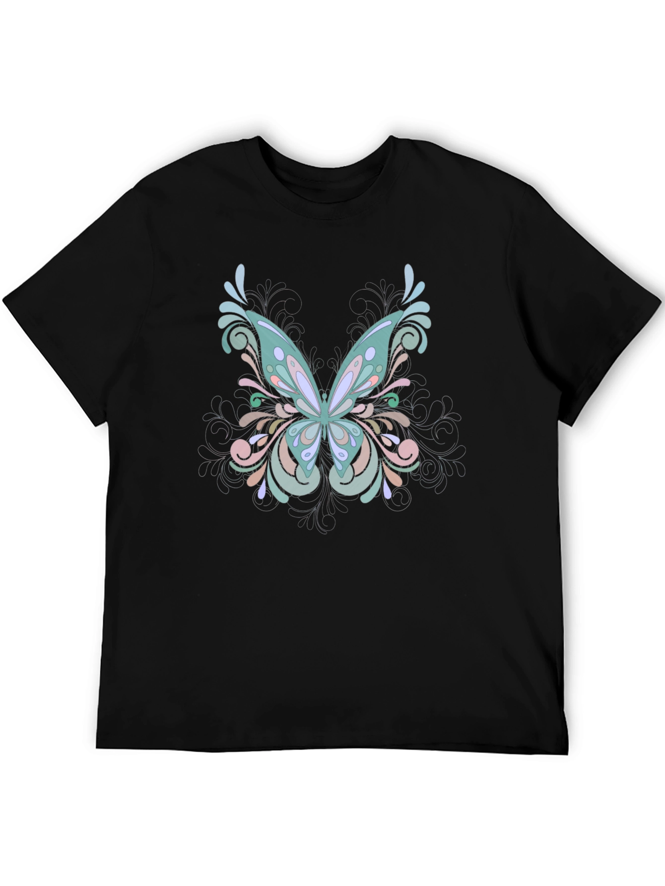 Butterfly Swirl Black T-Shirt