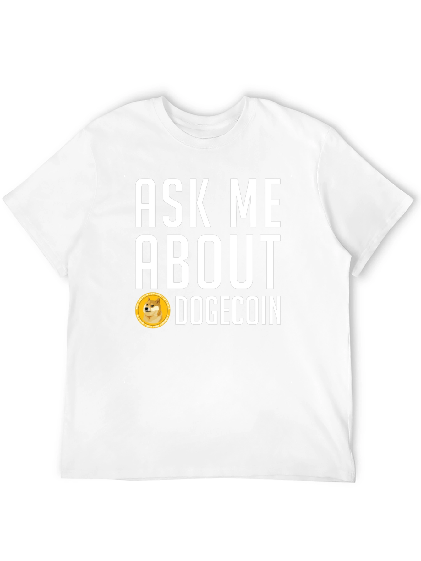 Ask Me About Dogecoin Graphic Tee - Black