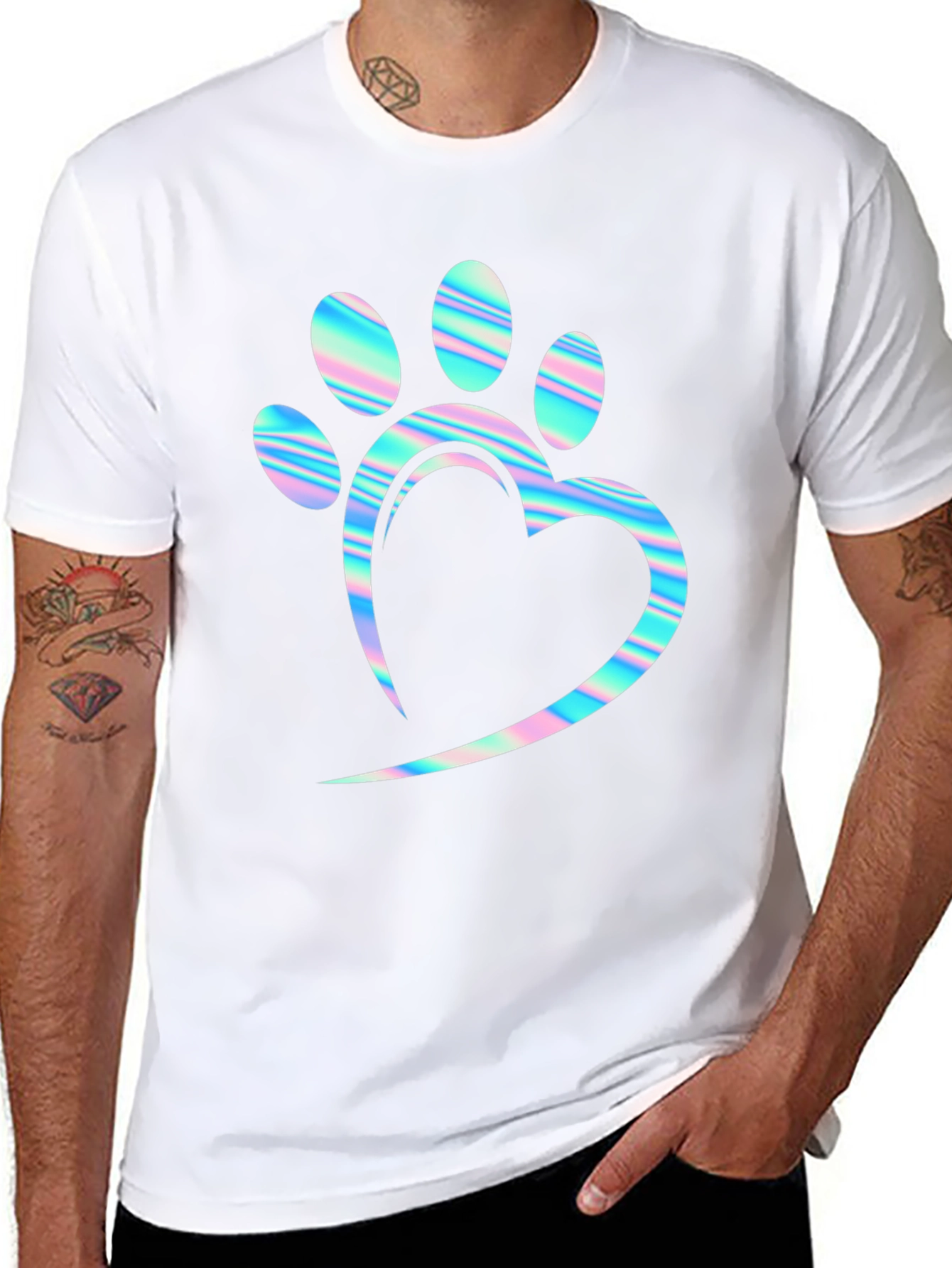 Paw Heart Holographic T-Shirt
