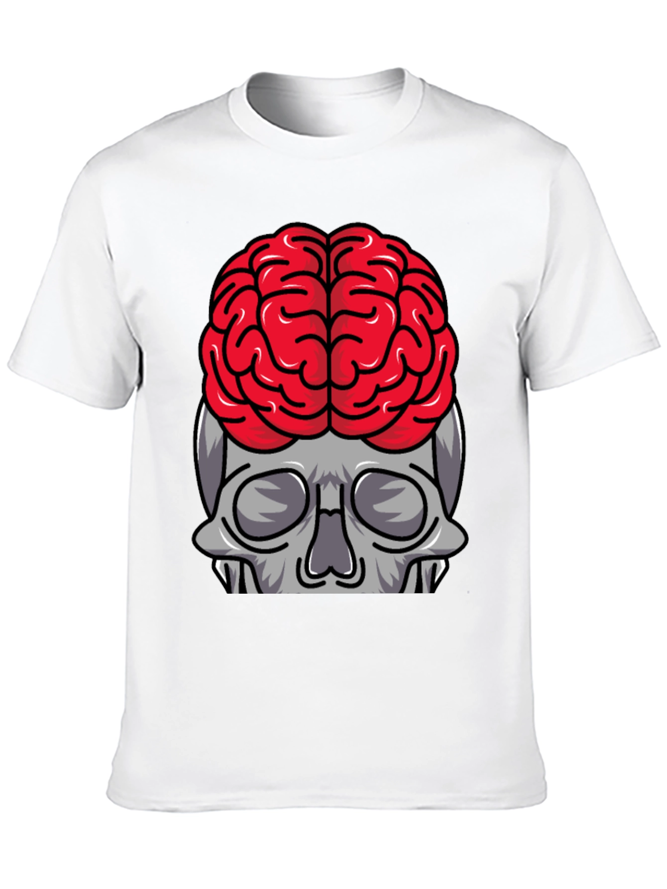 Brainy Skull Graphic Tee - Black