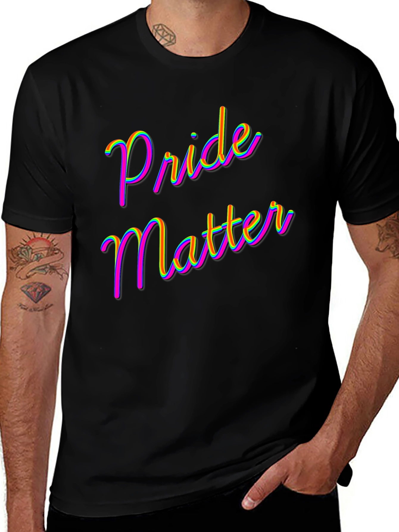 Pride Matter T-Shirt - Rainbow Text Tee