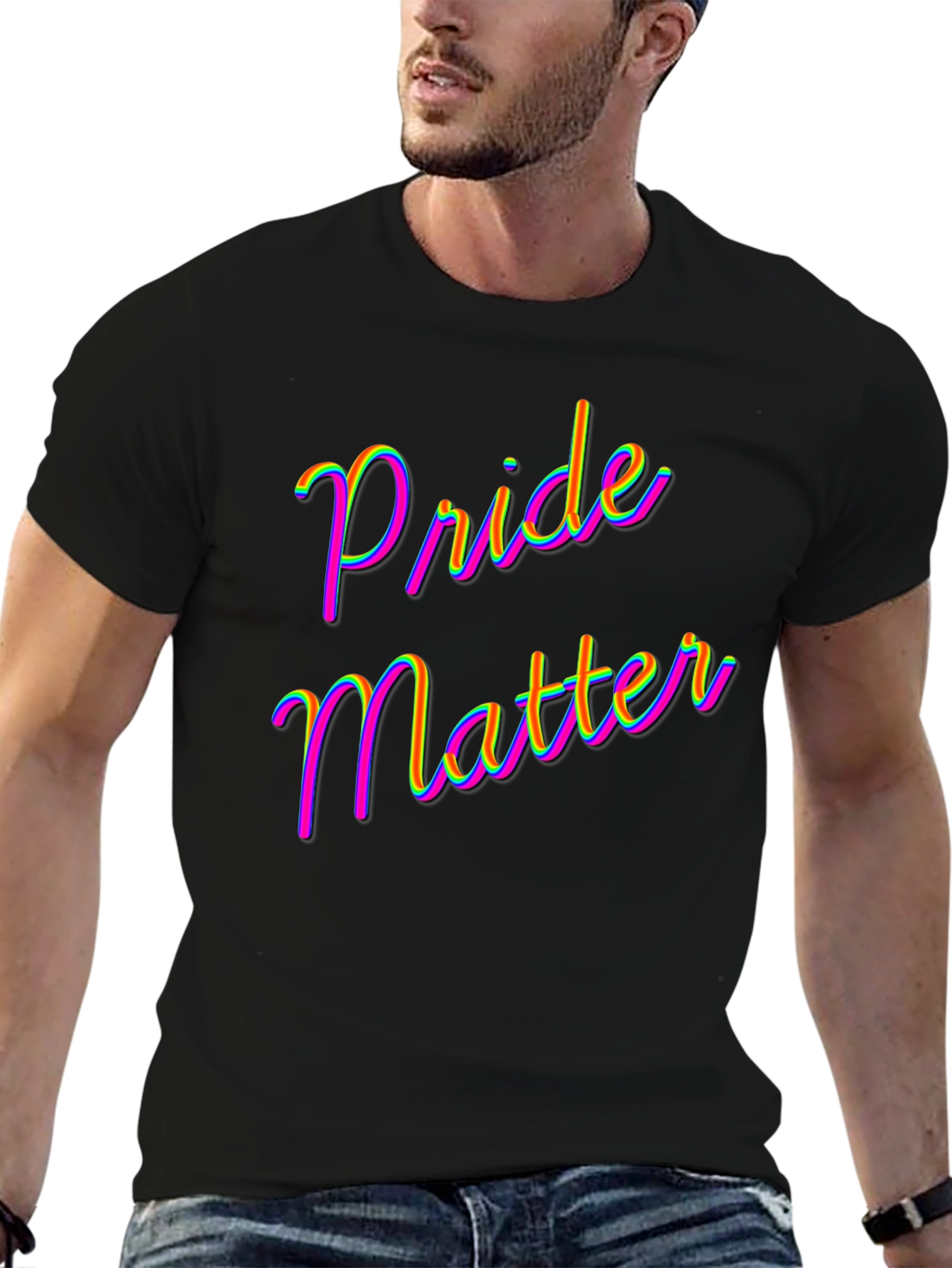 Pride Matter T-Shirt - Rainbow Text Tee