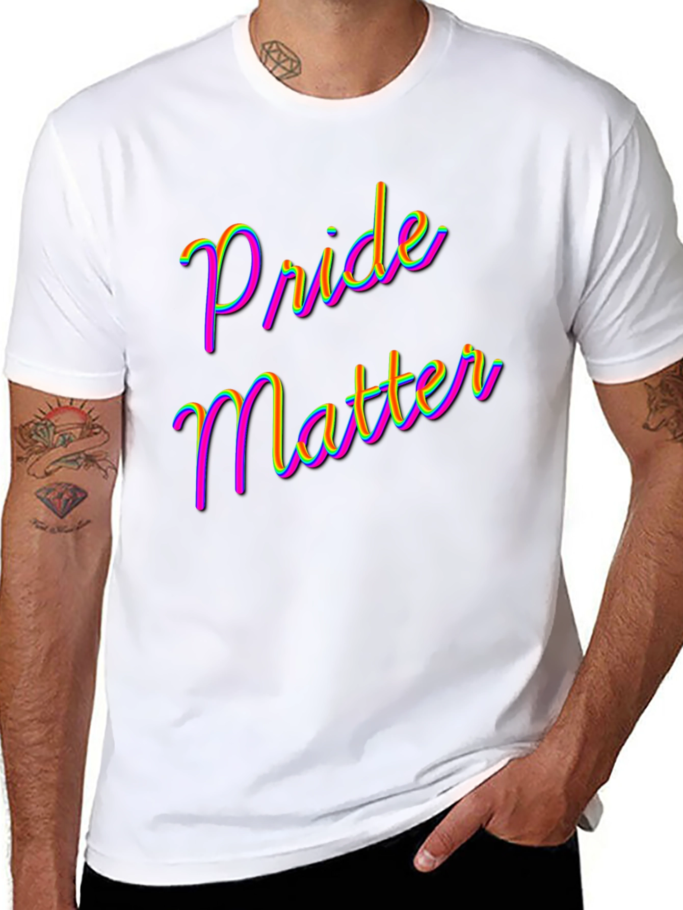 Pride Matter T-Shirt - Rainbow Text Tee