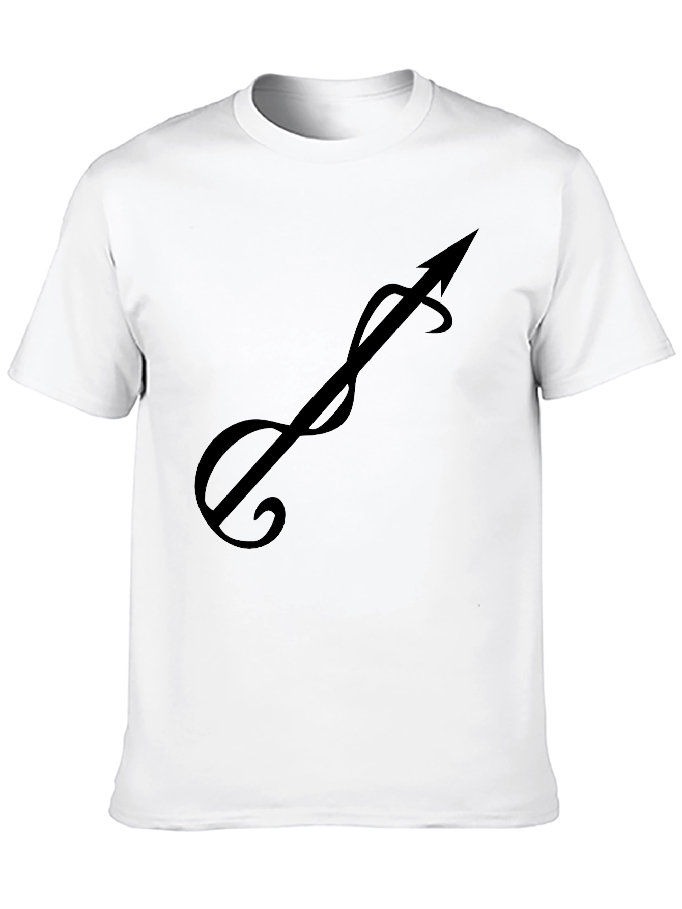 Black T-Shirt with Stylized Arrow Design