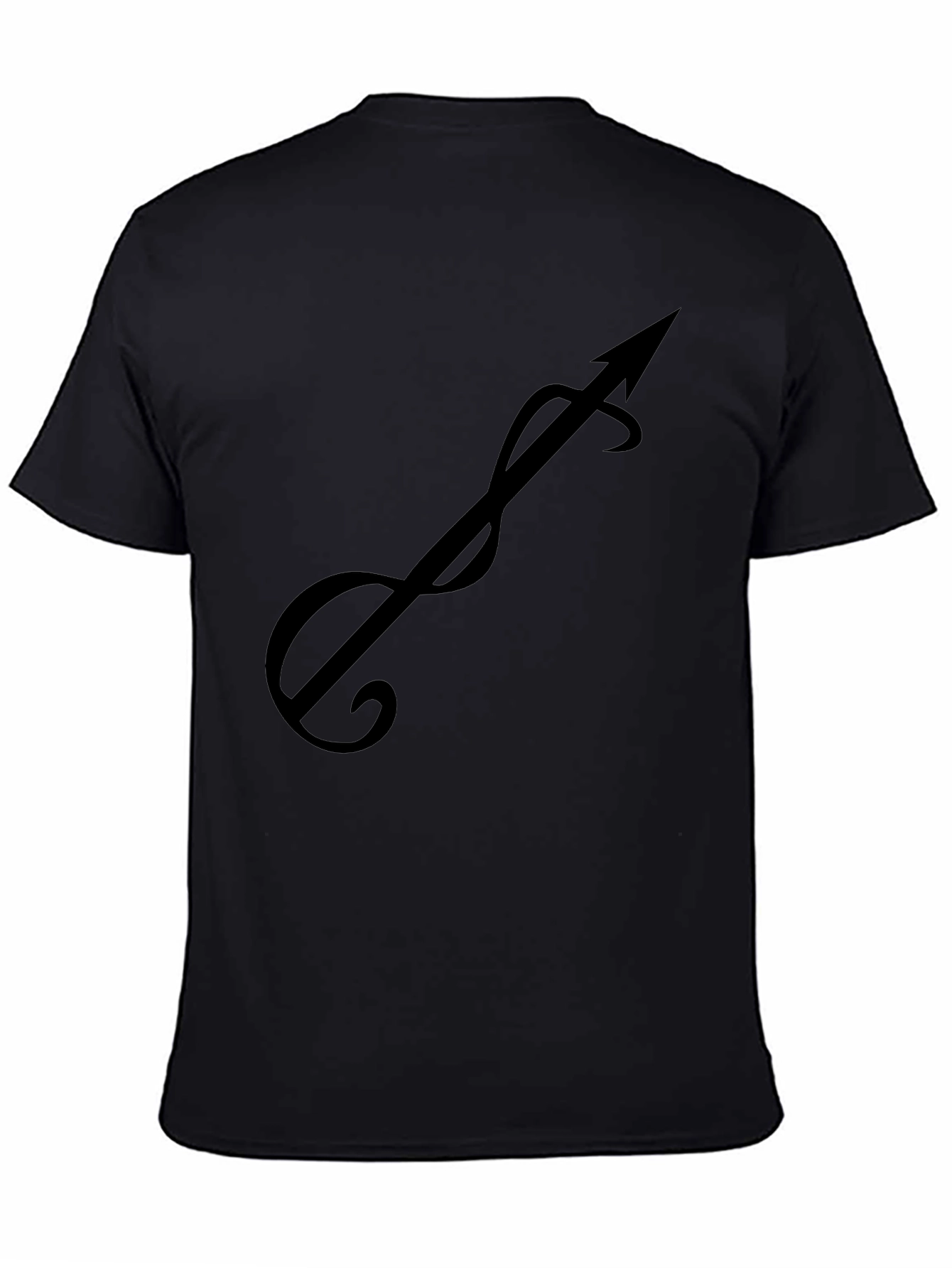 Black T-Shirt with Stylized Arrow Design
