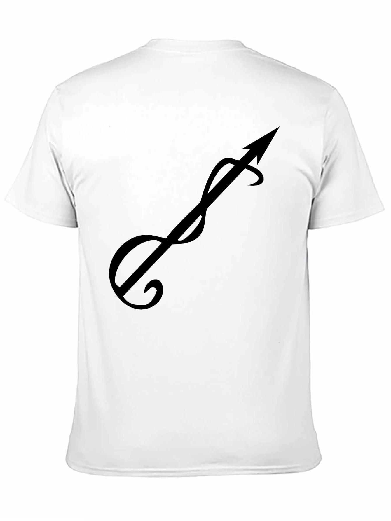 Black T-Shirt with Stylized Arrow Design