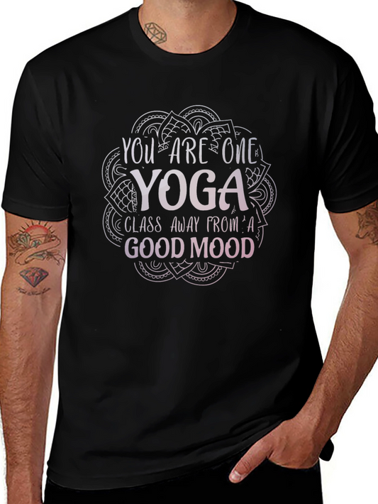 Yoga Good Mood Black Graphic T-Shirt