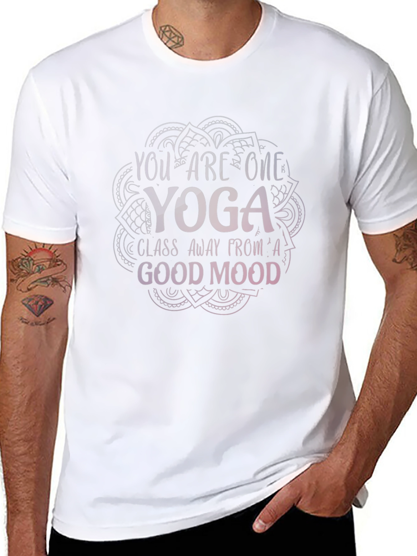Yoga Good Mood Black Graphic T-Shirt