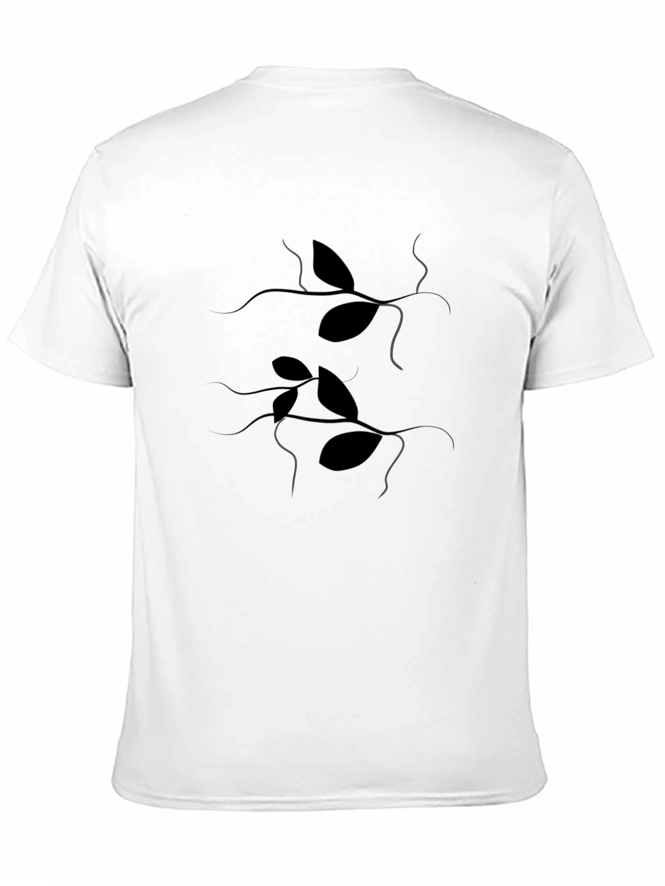 Elegant Black T-Shirt with Leaf Design