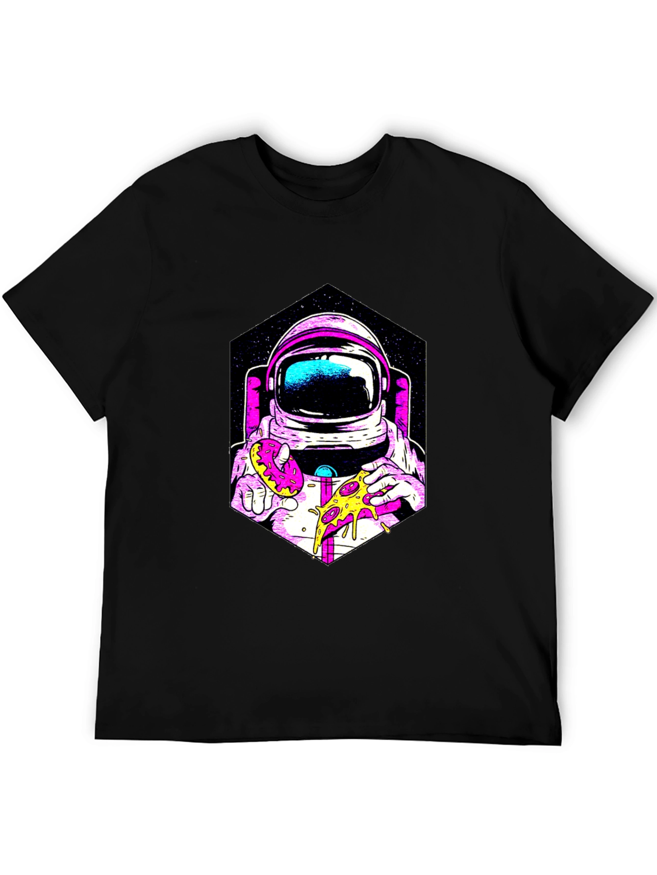 Astronaut Pizza & Donut Graphic T-Shirt
