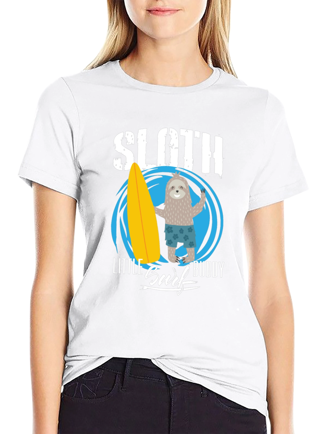 Sloth Little Surf Buddy T-Shirt