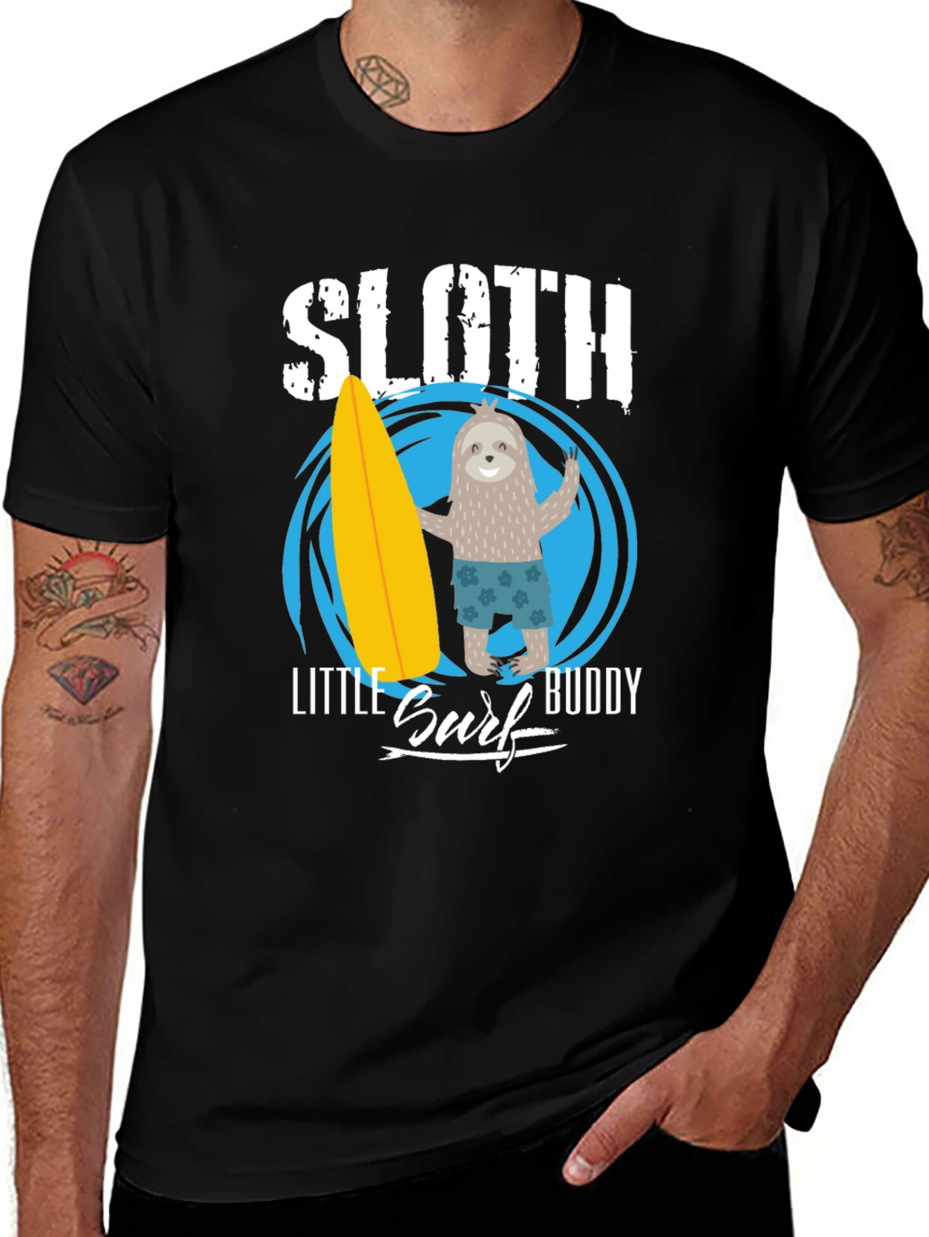 Sloth Little Surf Buddy T-Shirt