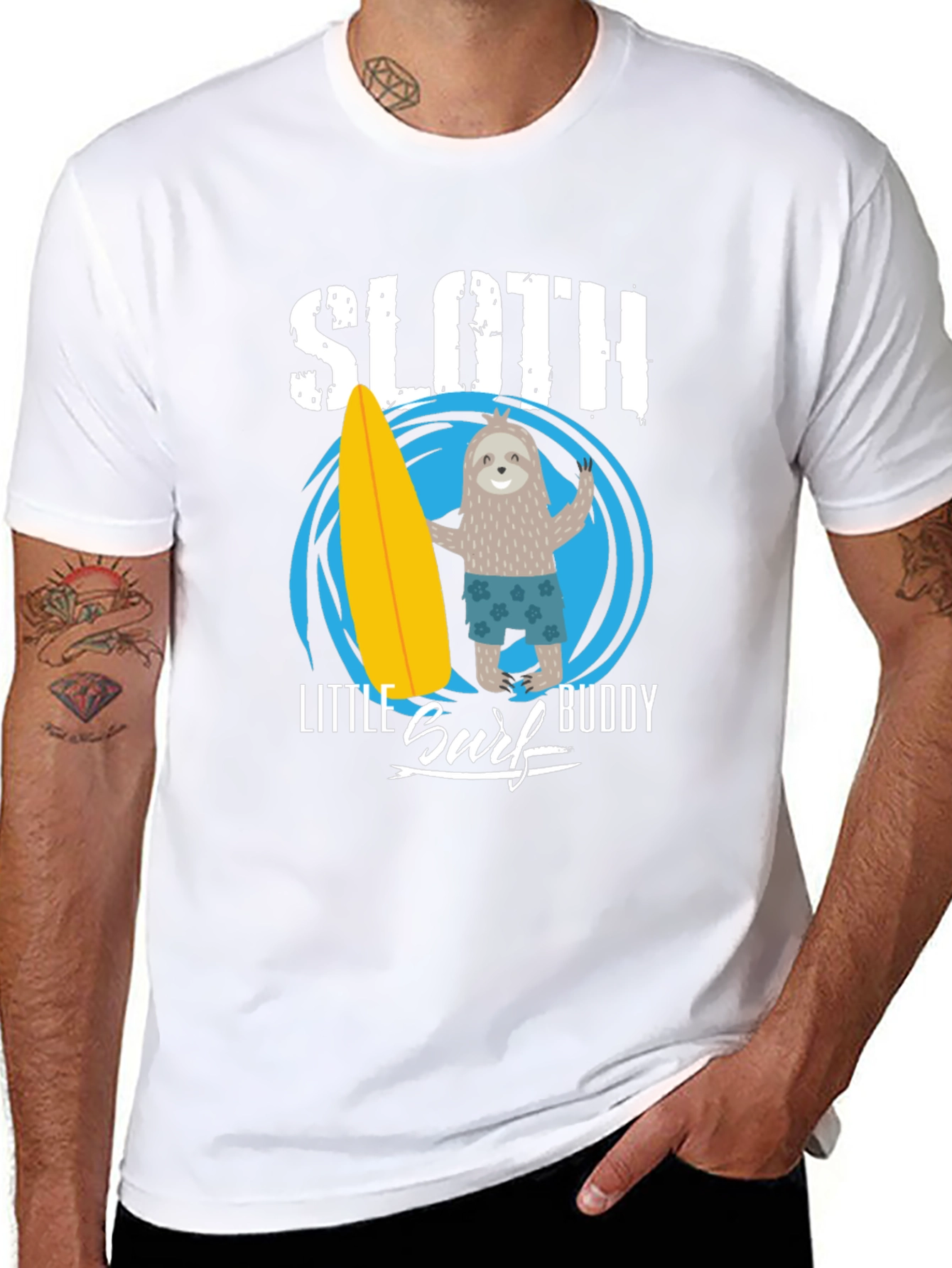 Sloth Little Surf Buddy T-Shirt
