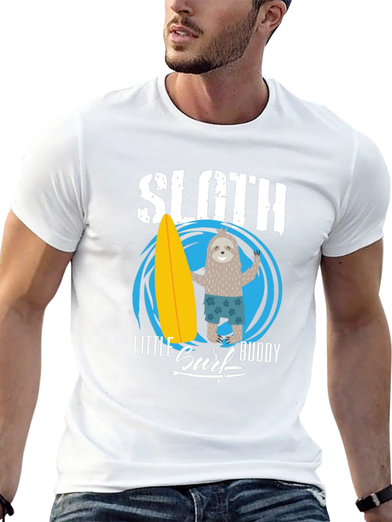 Sloth Little Surf Buddy T-Shirt