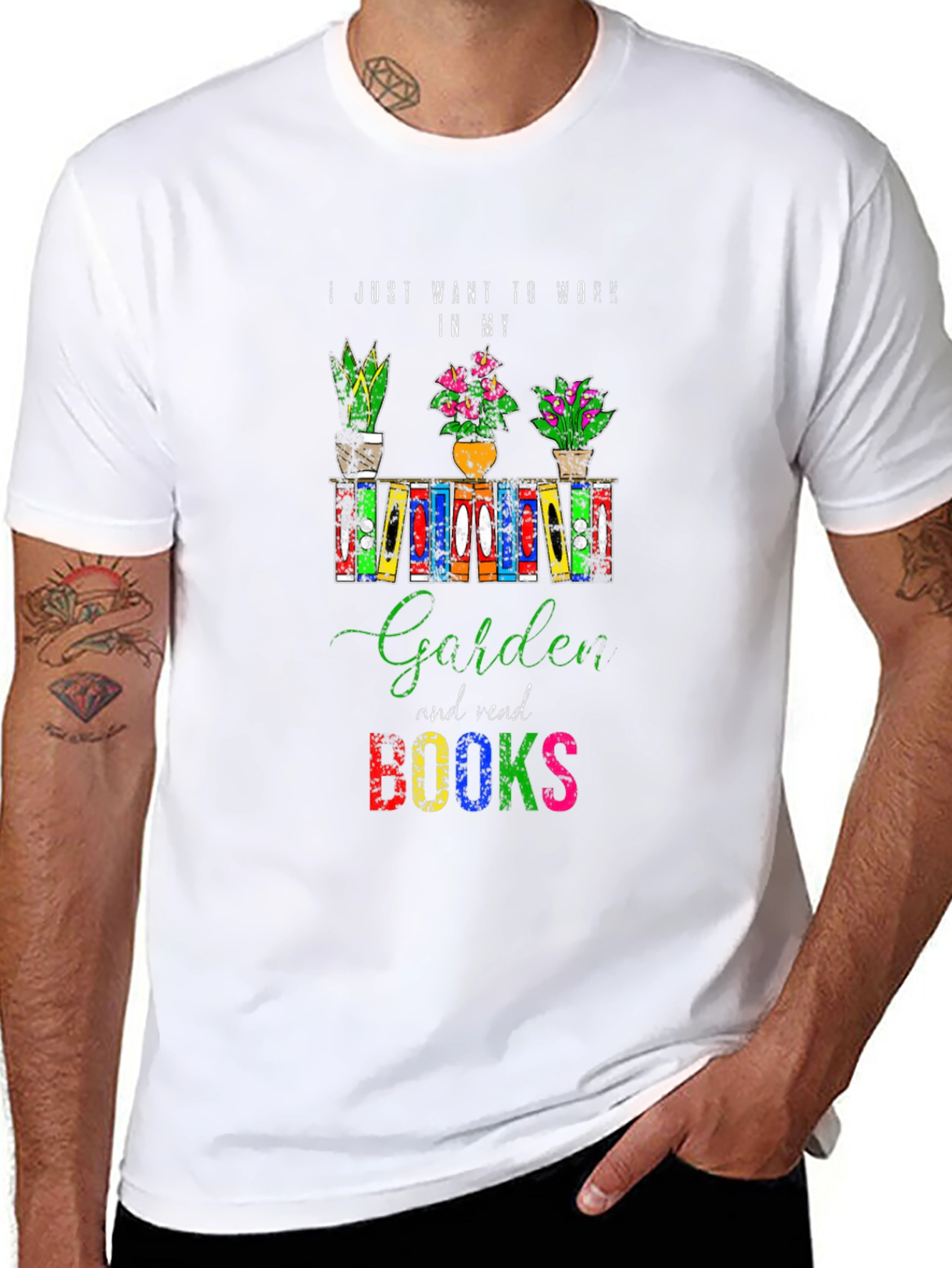 Garden and Books T-Shirt: Bookworm Gardener Tee