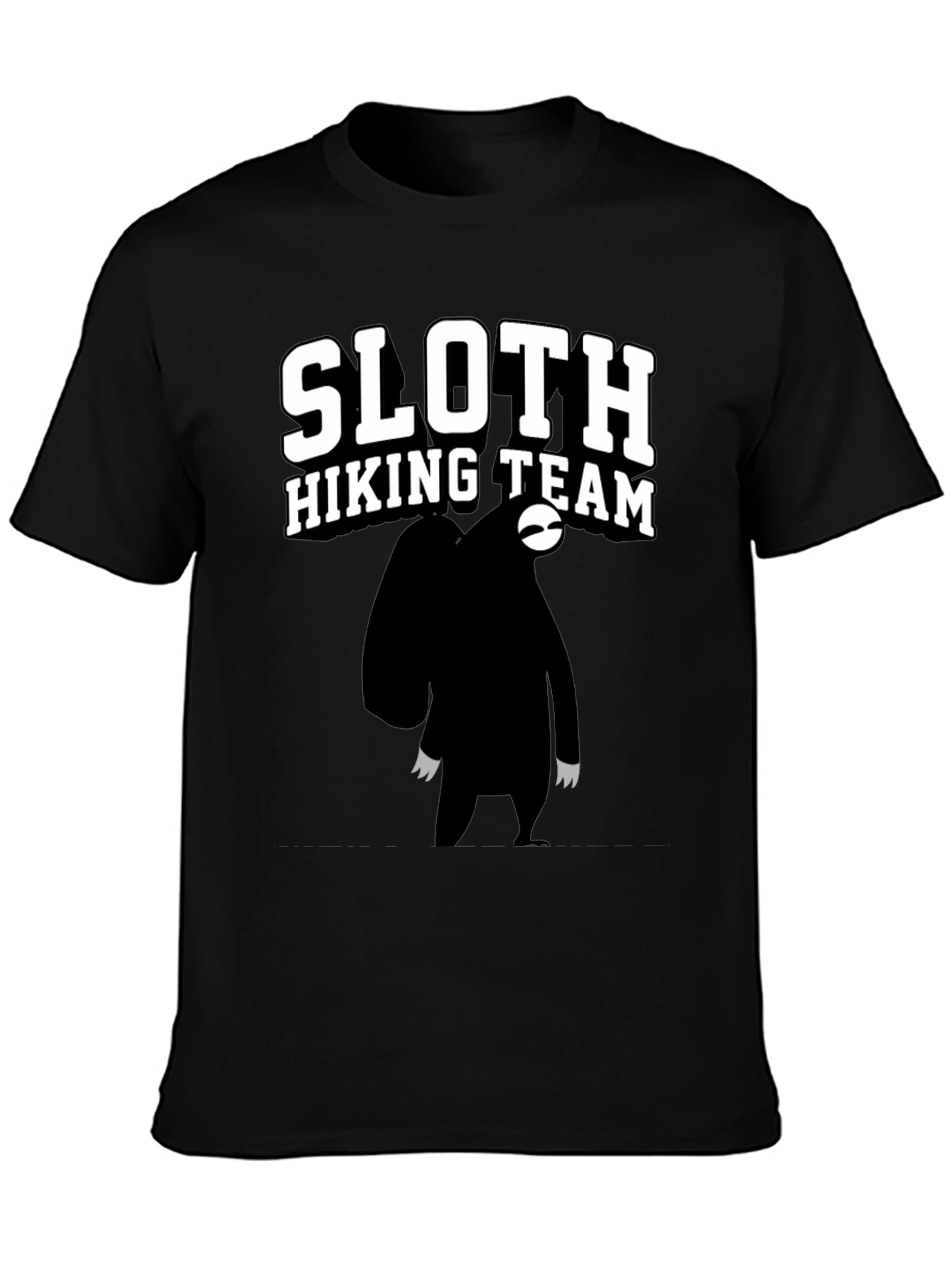 Sloth Hiking Team Graphic Tee - Black Cotton T-Shirt