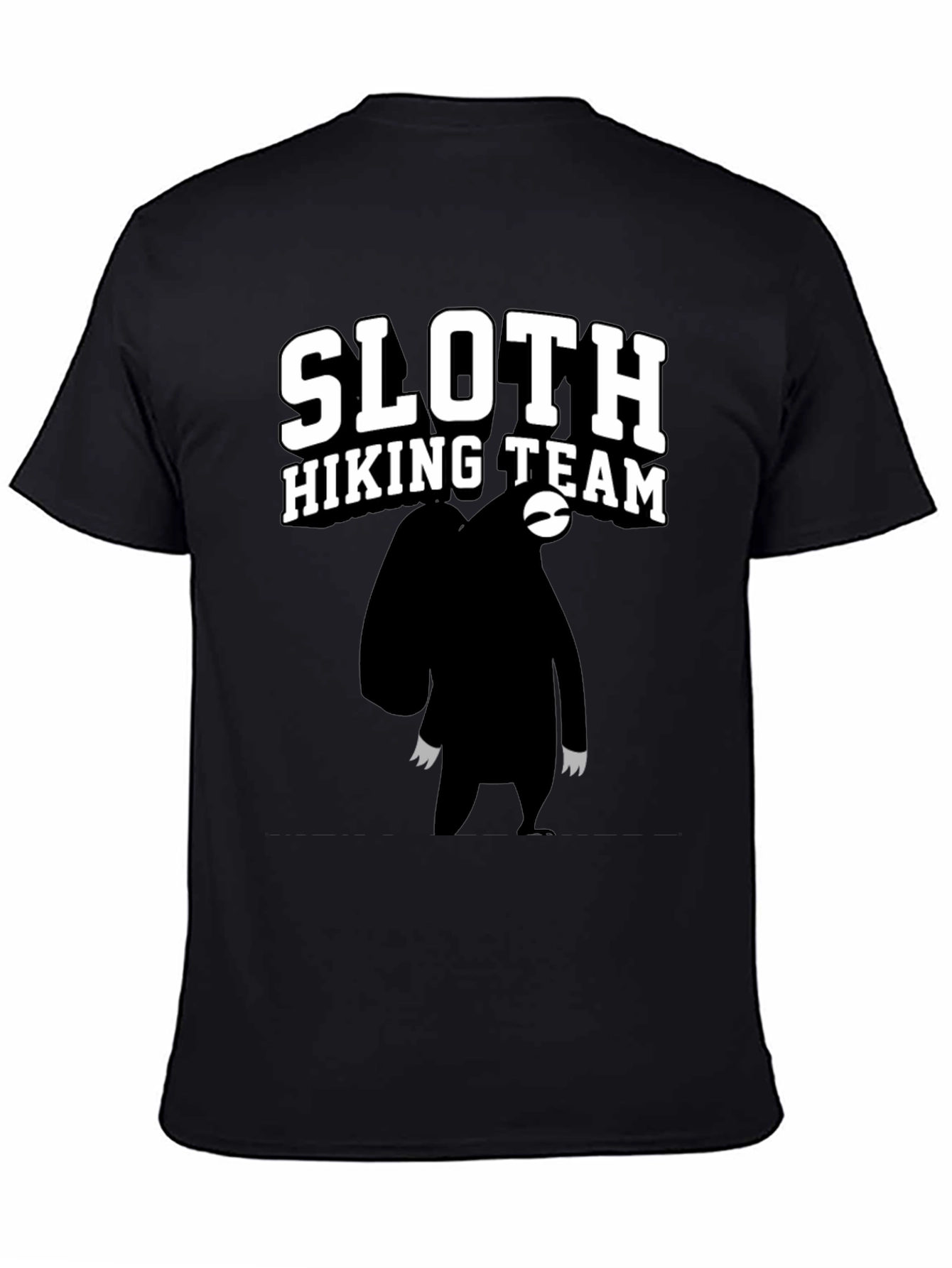 Sloth Hiking Team Graphic Tee - Black Cotton T-Shirt