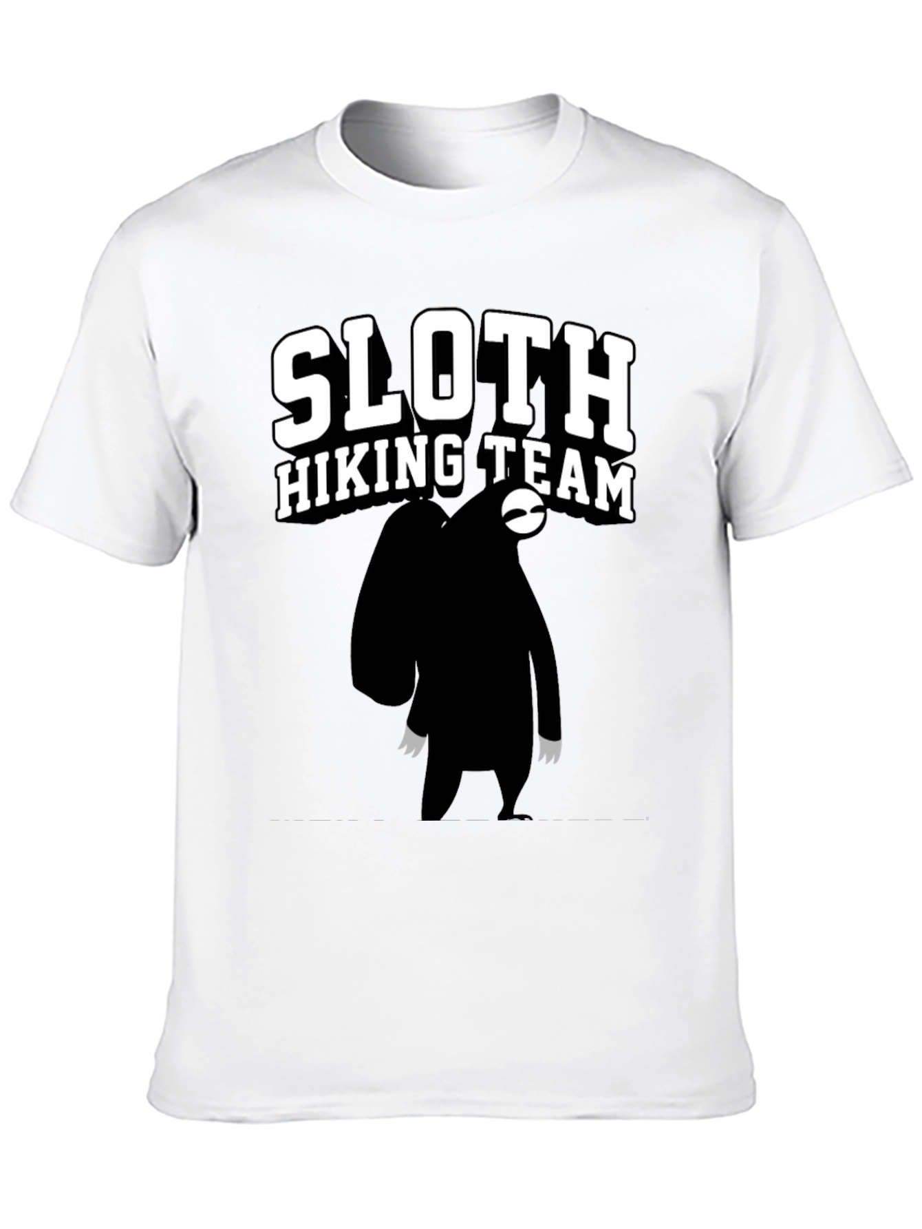 Sloth Hiking Team Graphic Tee - Black Cotton T-Shirt