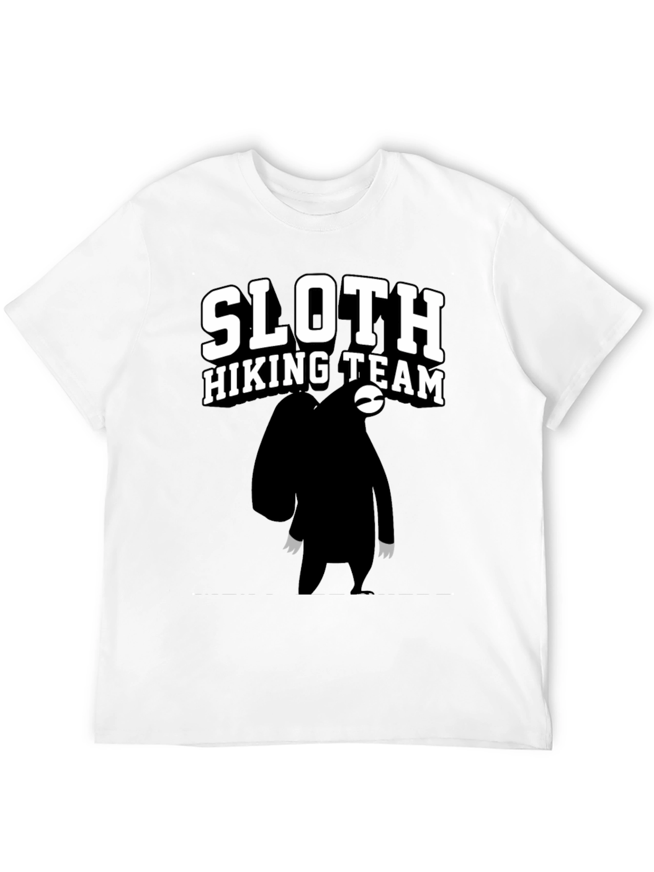 Sloth Hiking Team Graphic Tee - Black Cotton T-Shirt