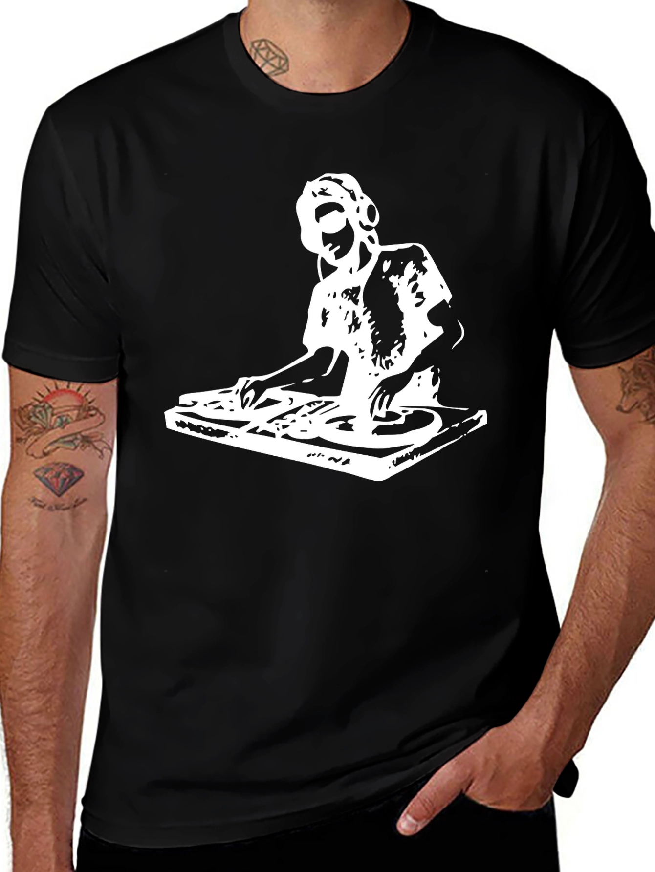 DJ Graphic Tee - Black Cotton