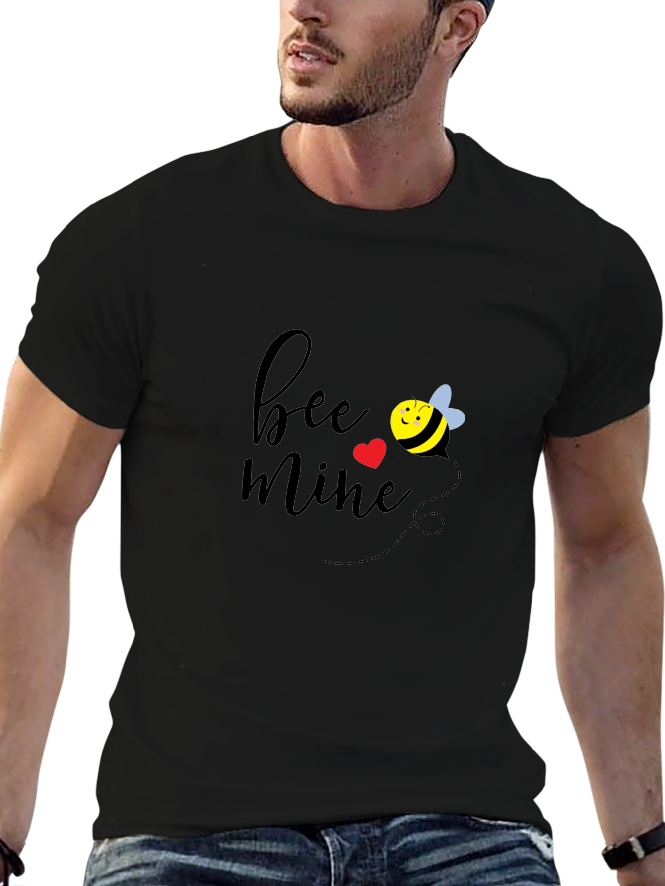 Bee Mine Valentines Day Black T-Shirt