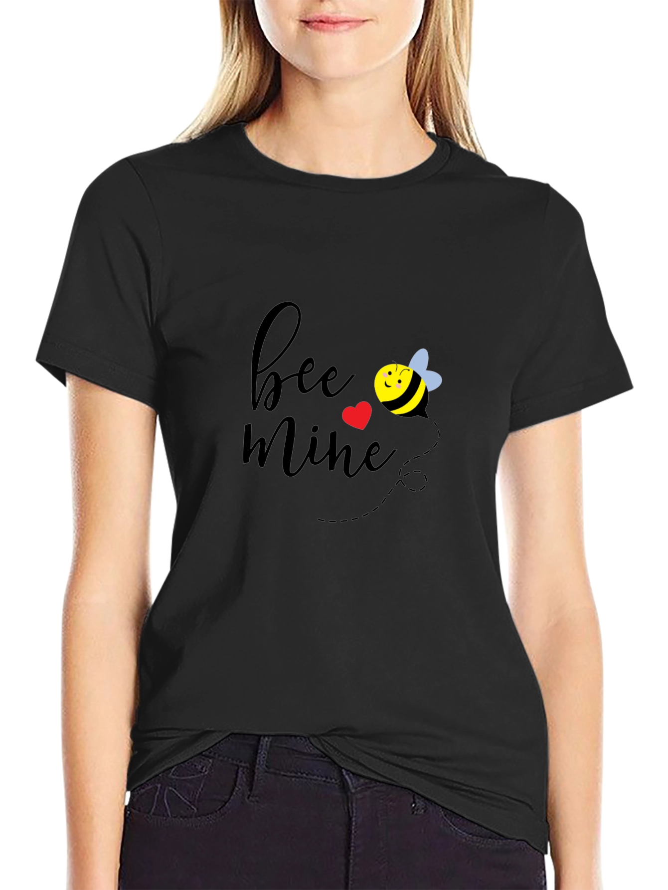 Bee Mine Valentines Day Black T-Shirt