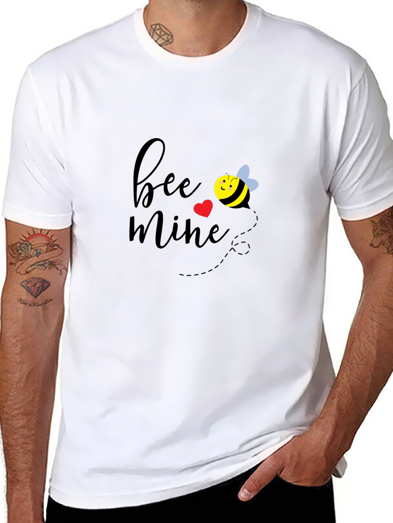 Bee Mine Valentines Day Black T-Shirt
