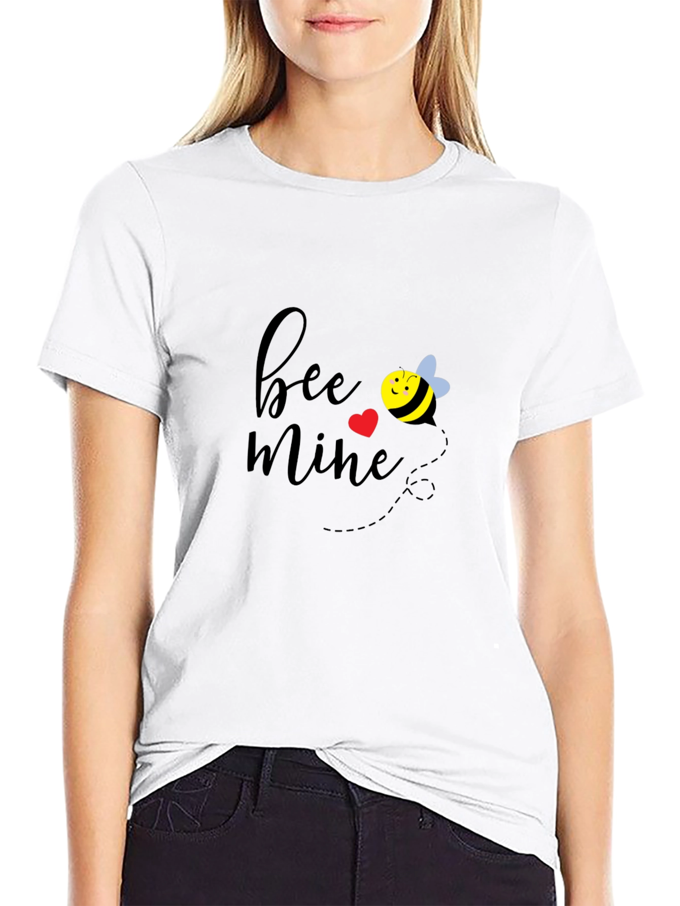 Bee Mine Valentines Day Black T-Shirt