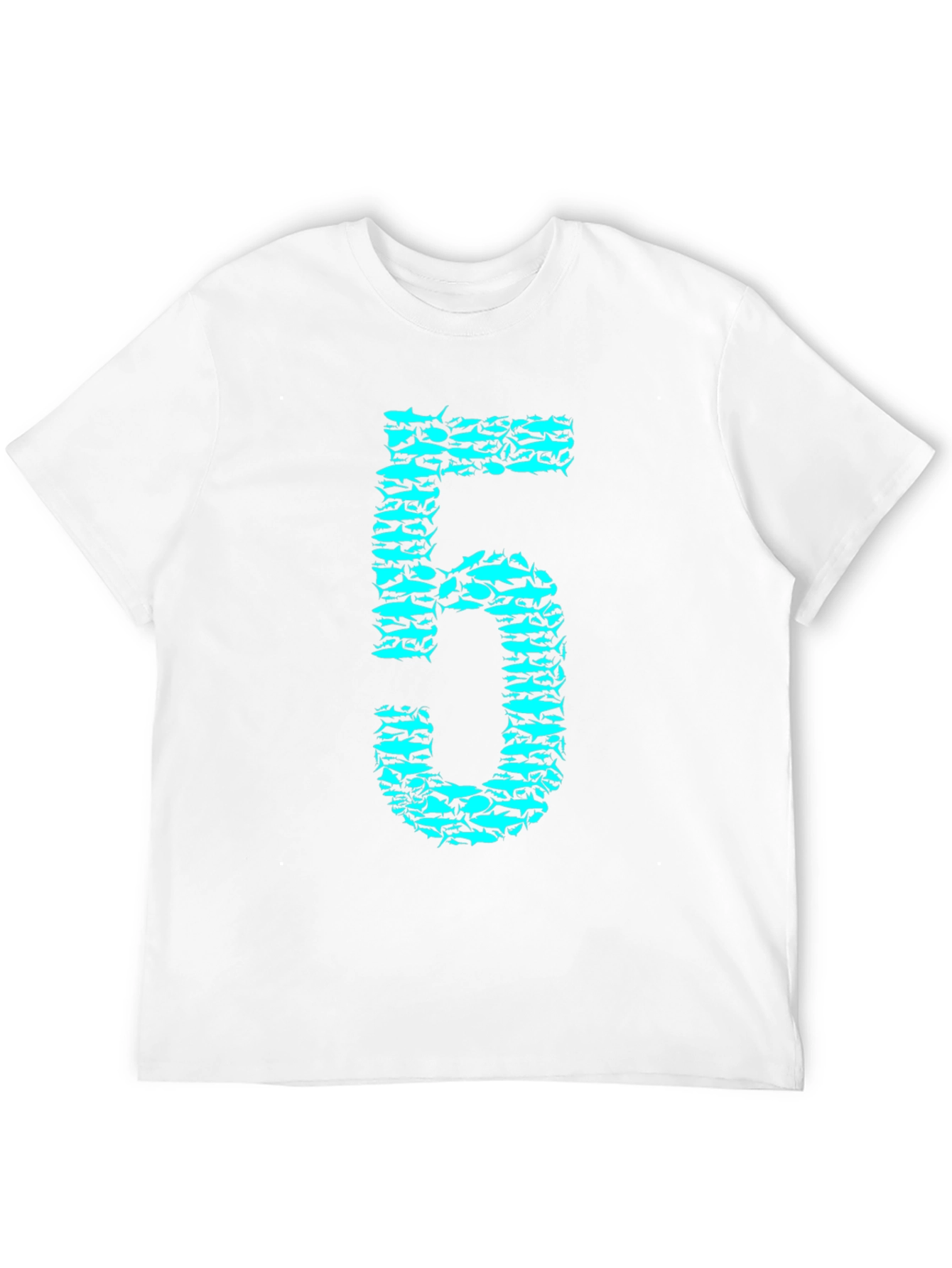 Shark Number Five Graphic Tee - Black Cotton T-Shirt