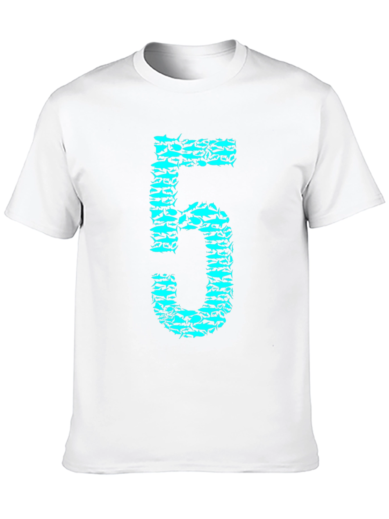 Shark Number Five Graphic Tee - Black Cotton T-Shirt