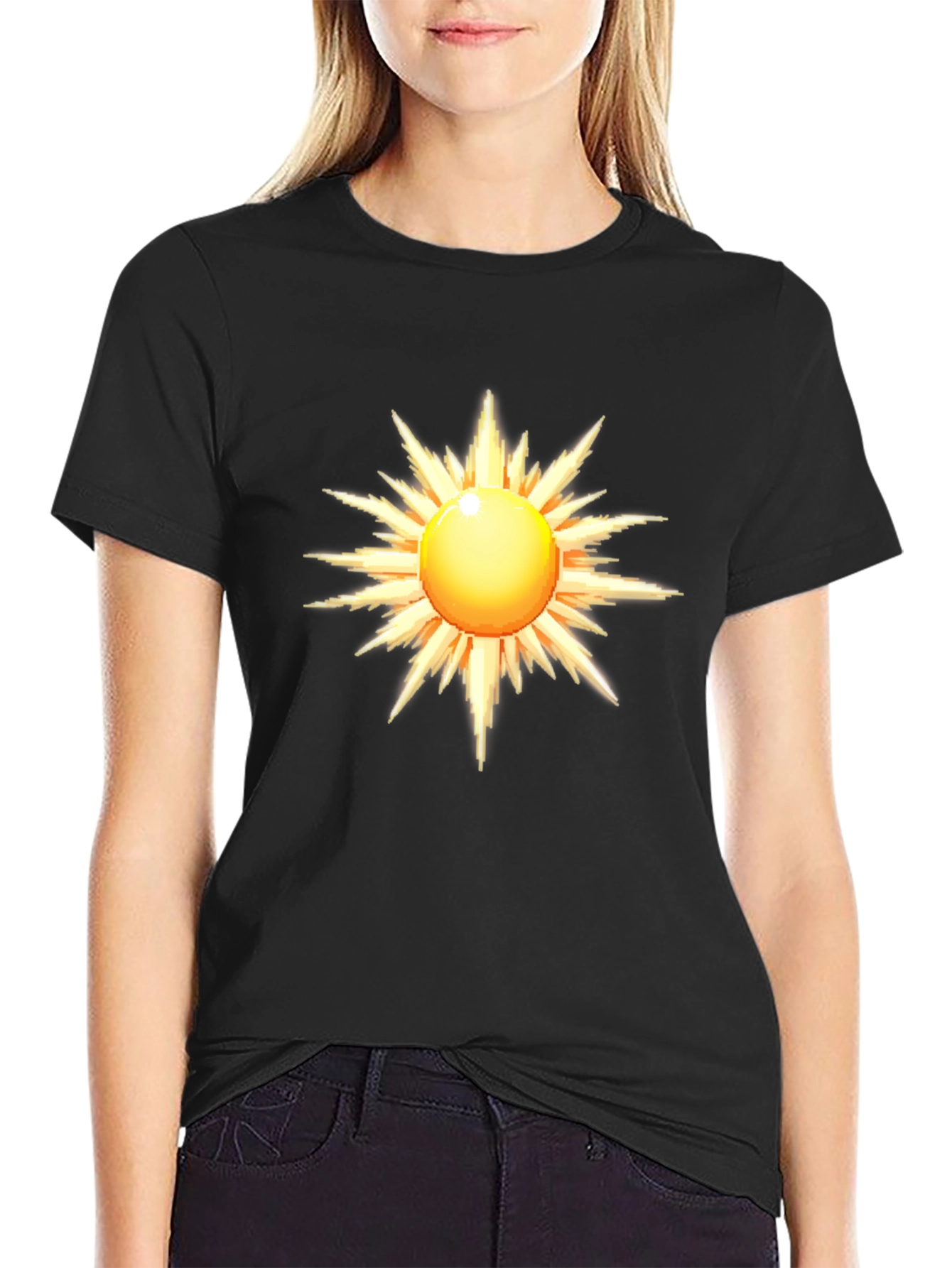 Radiant Sun Graphic Black T-Shirt