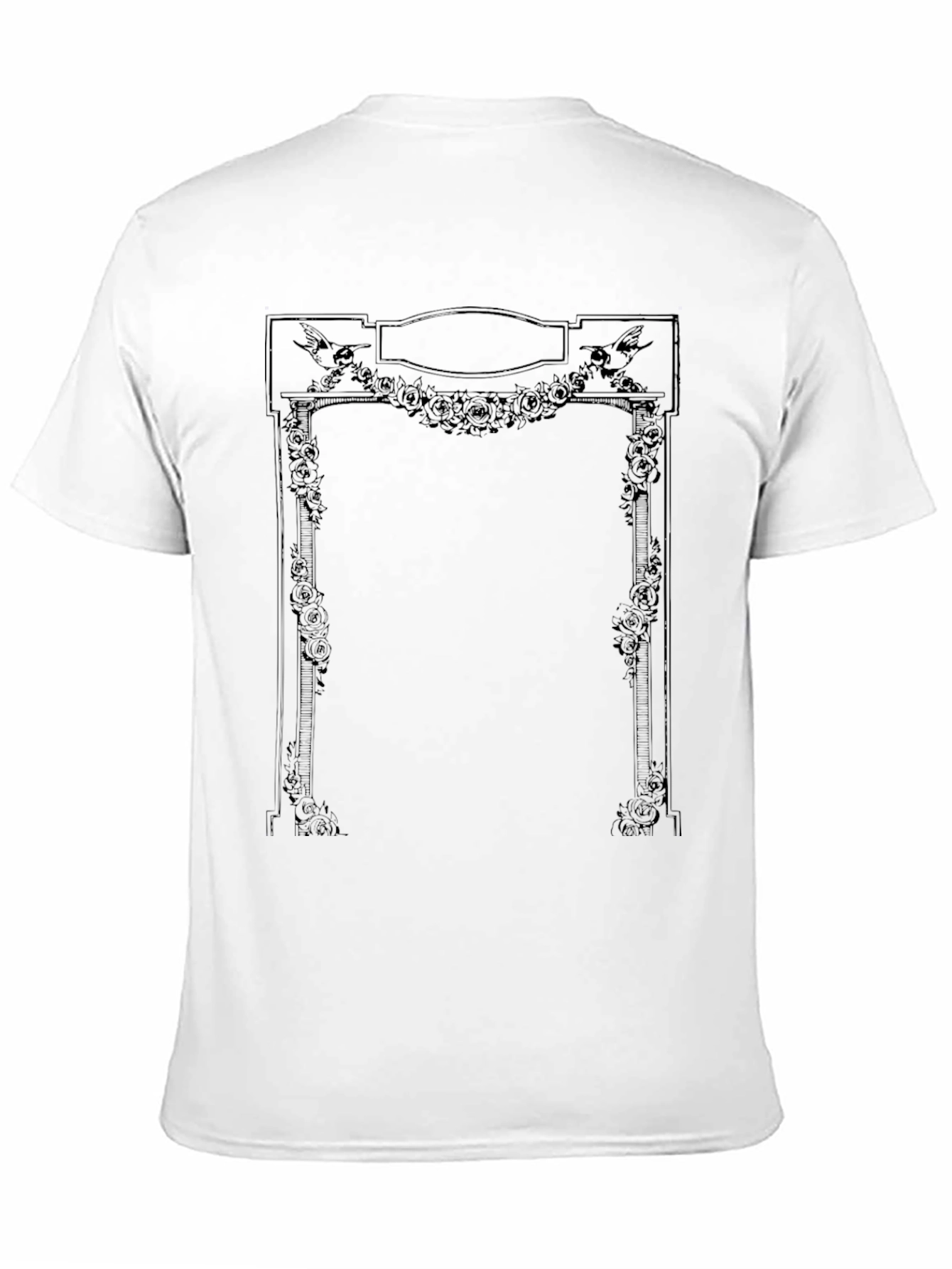 Floral Arch Graphic Tee - Unique Black T-Shirt