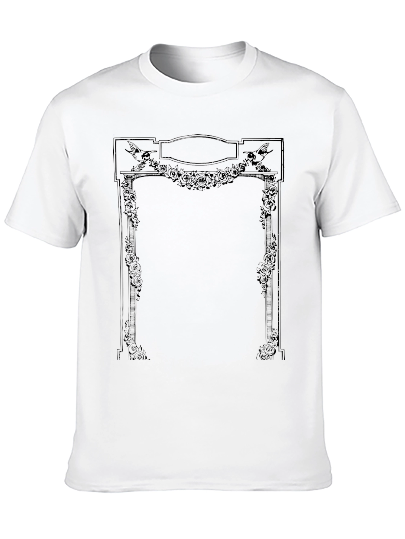 Floral Arch Graphic Tee - Unique Black T-Shirt