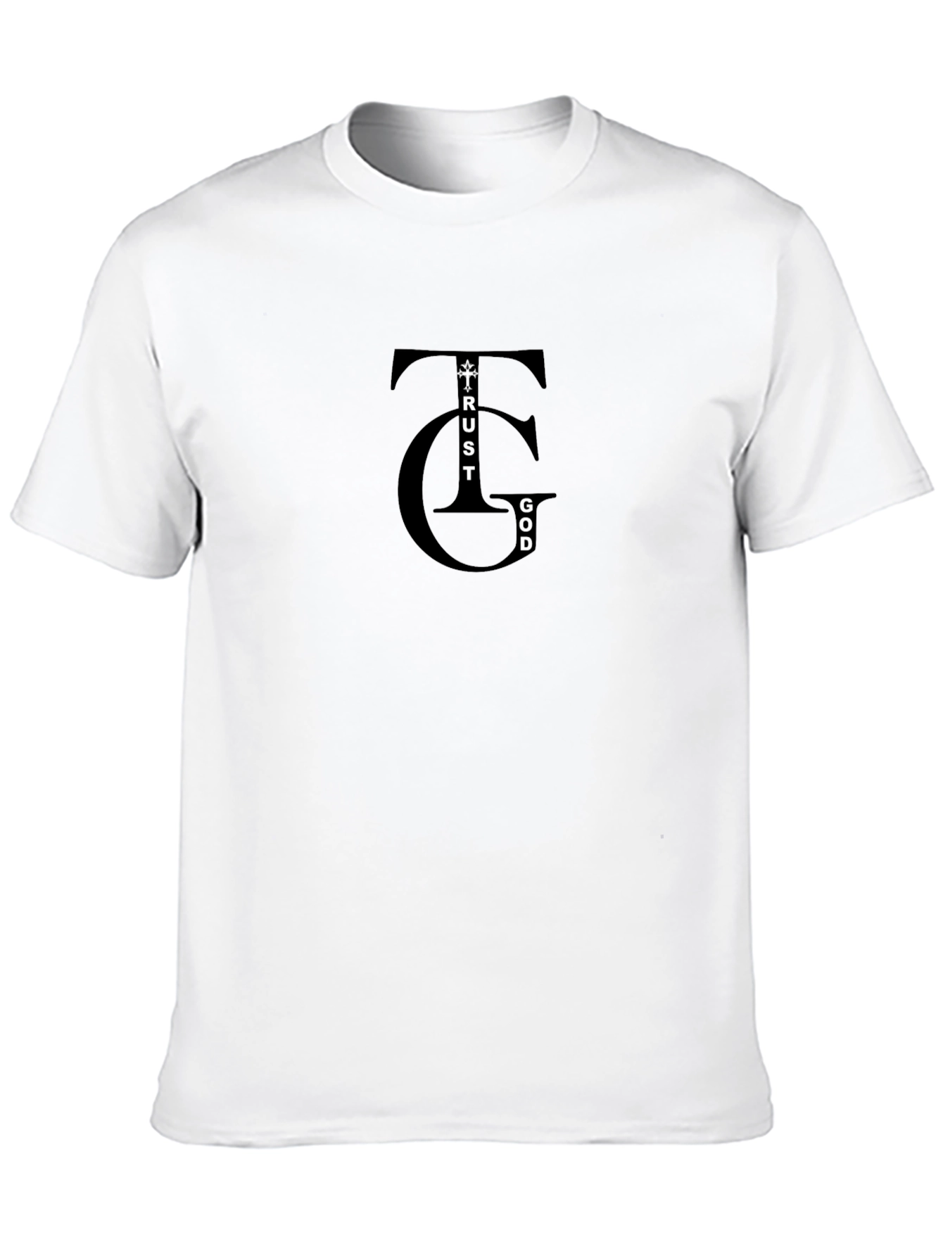 Trust God Graphic Print Black Tee