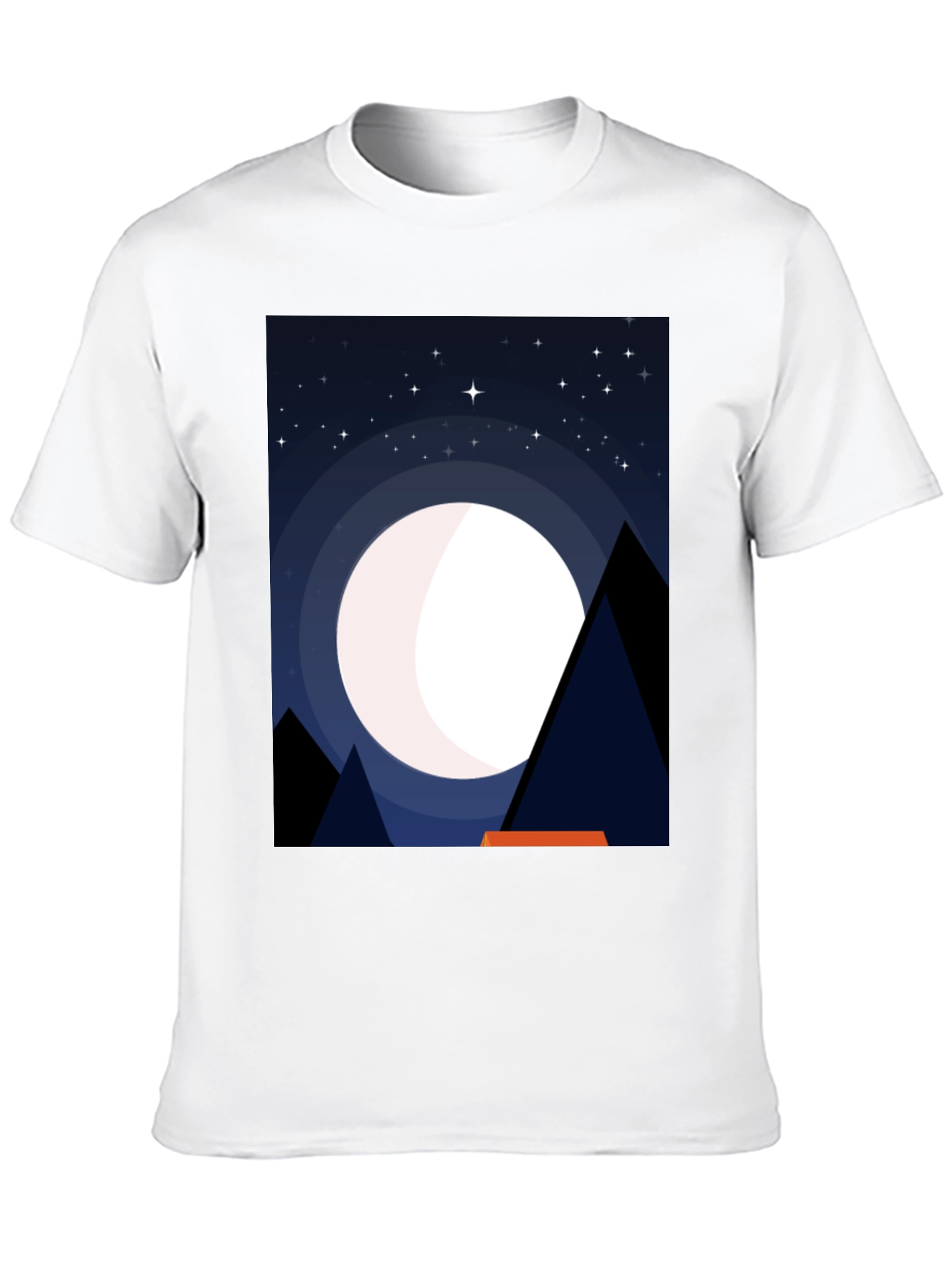 Night Sky Moon Graphic Tee - Mens Black T-Shirt