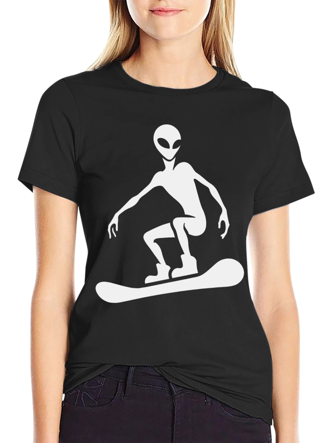 Alien Snowboarder Graphic T-Shirt