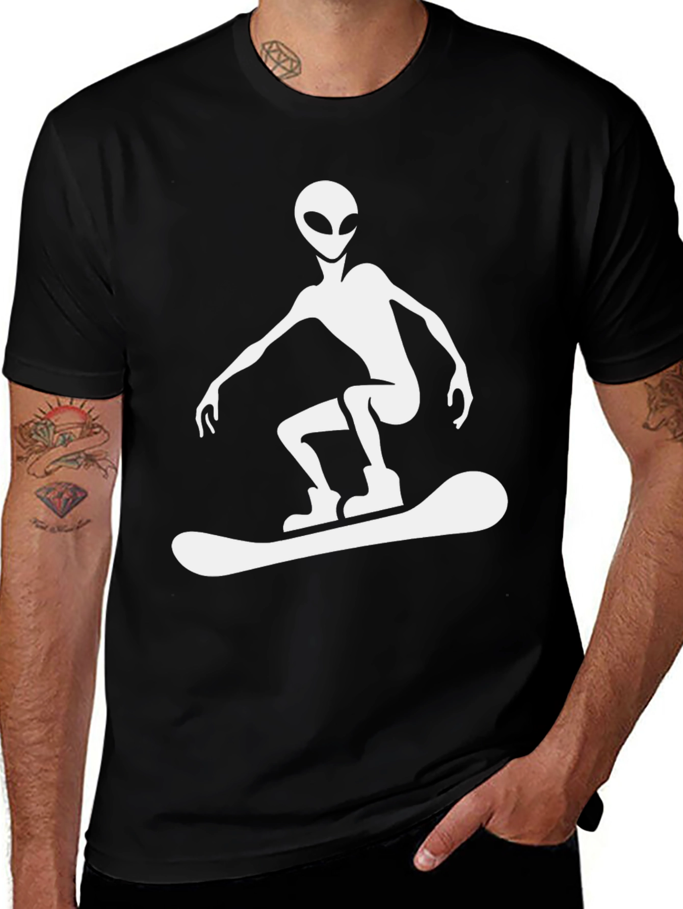 Alien Snowboarder Graphic T-Shirt