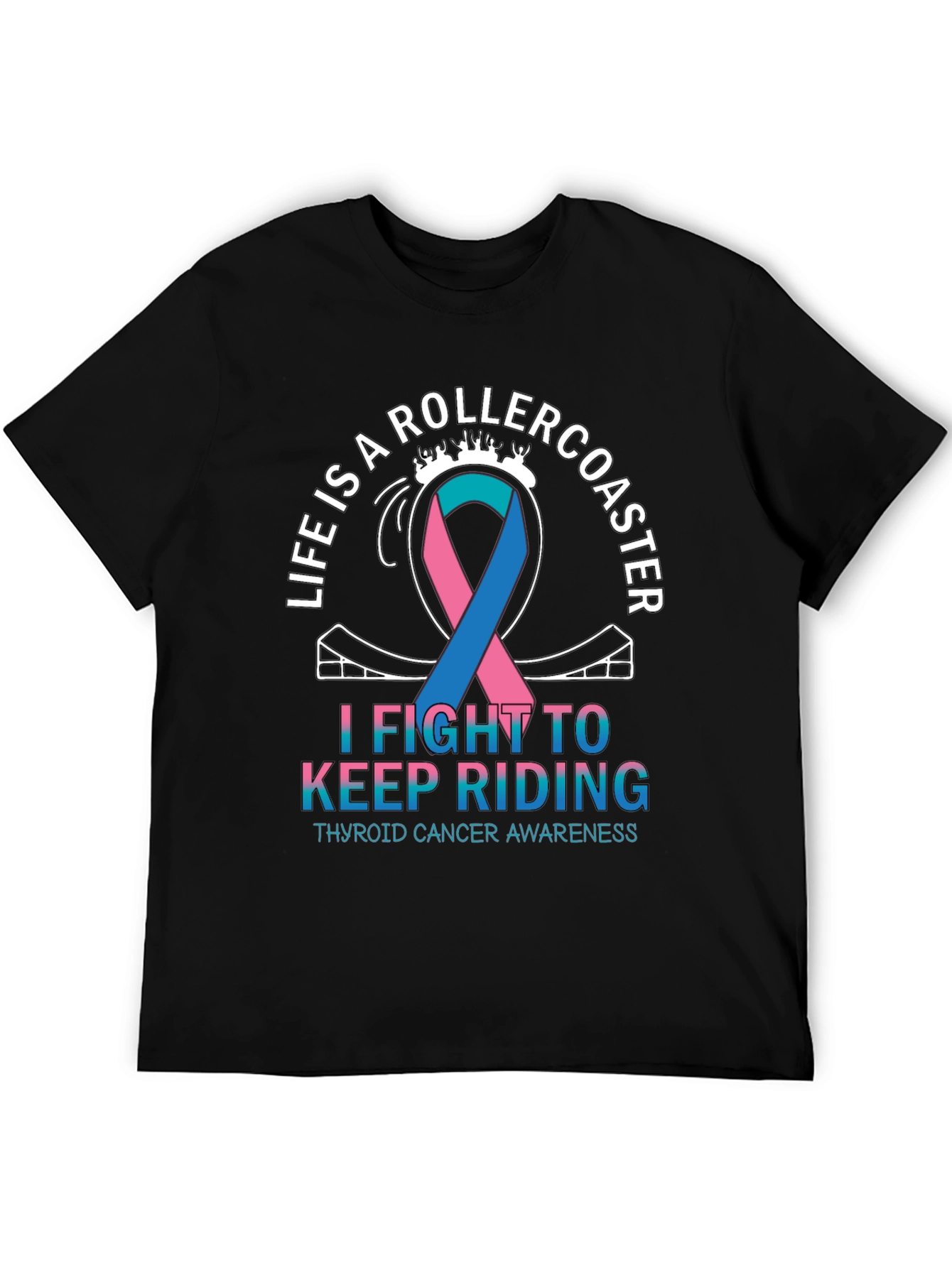 Thyroid Cancer Awareness Rollercoaster T-Shirt
