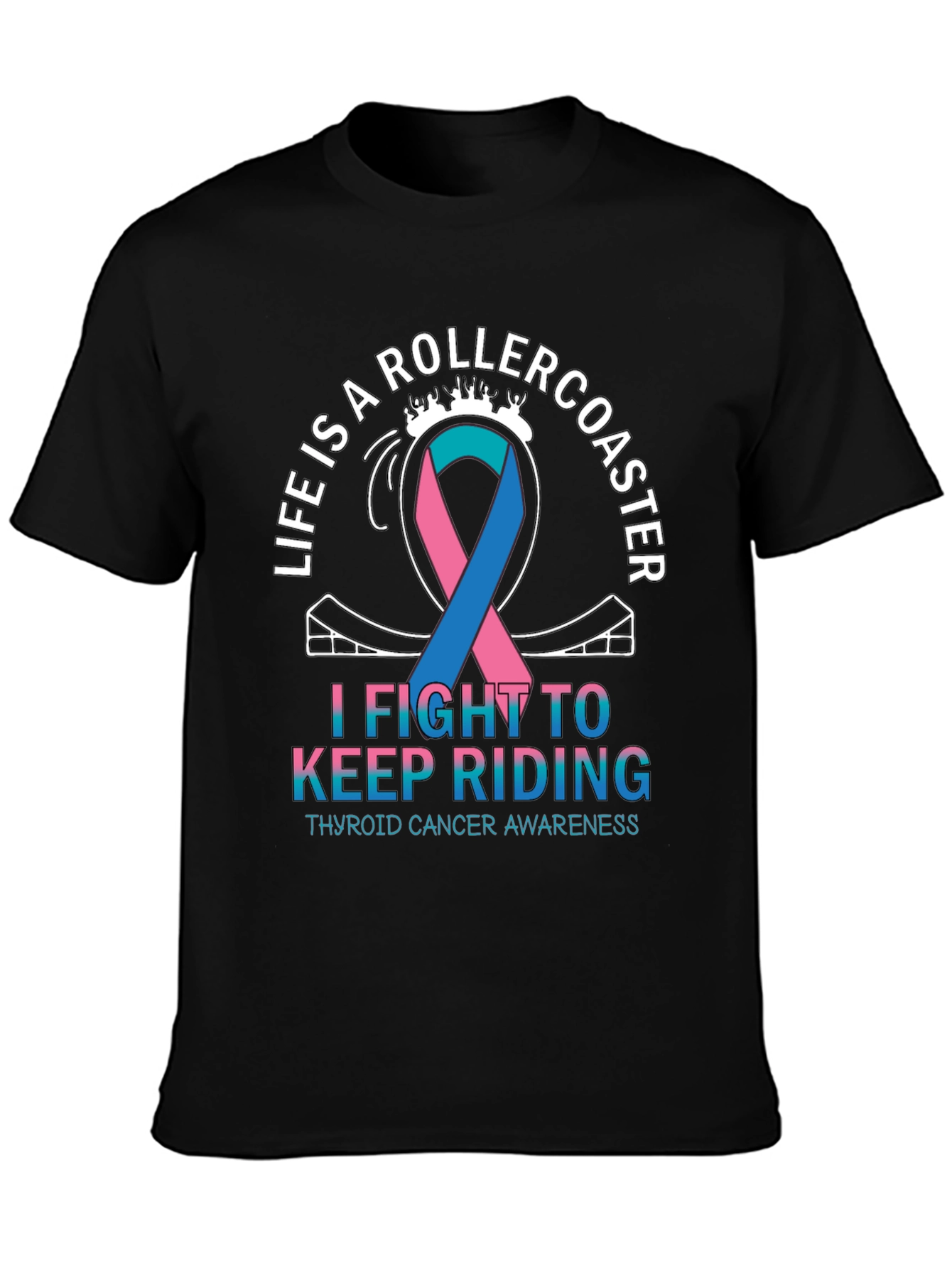Thyroid Cancer Awareness Rollercoaster T-Shirt