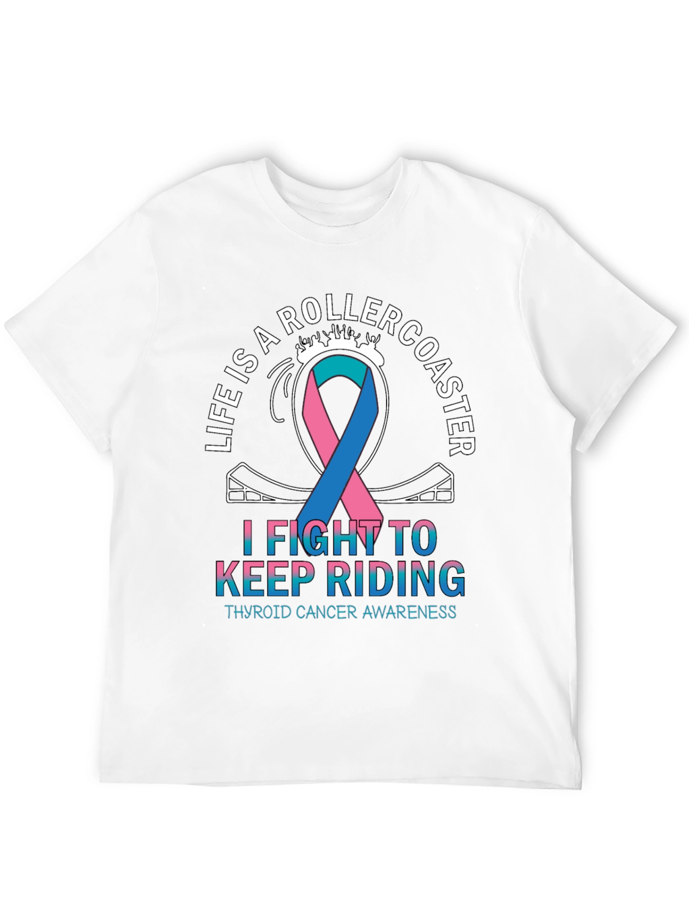 Thyroid Cancer Awareness Rollercoaster T-Shirt