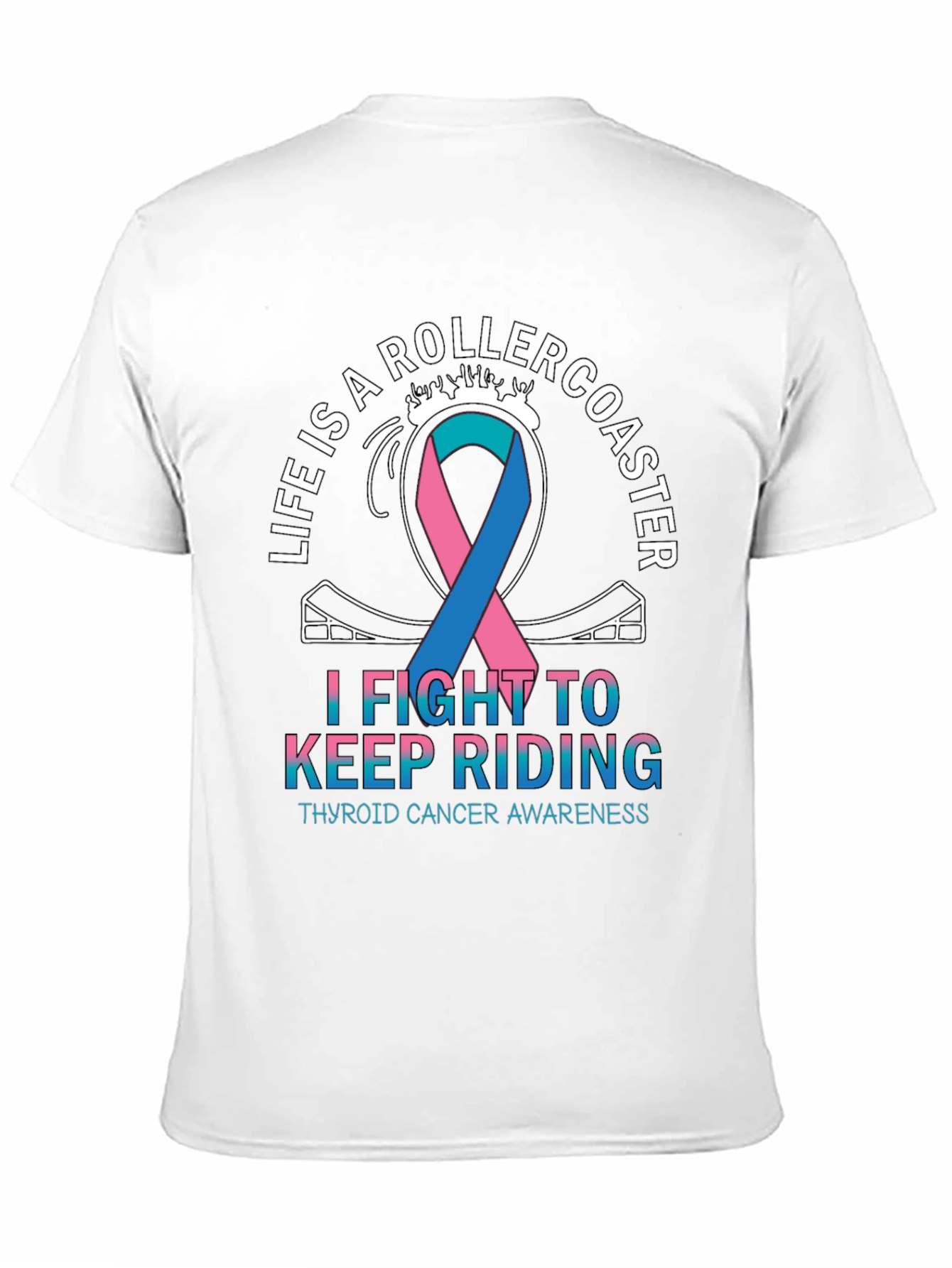 Thyroid Cancer Awareness Rollercoaster T-Shirt