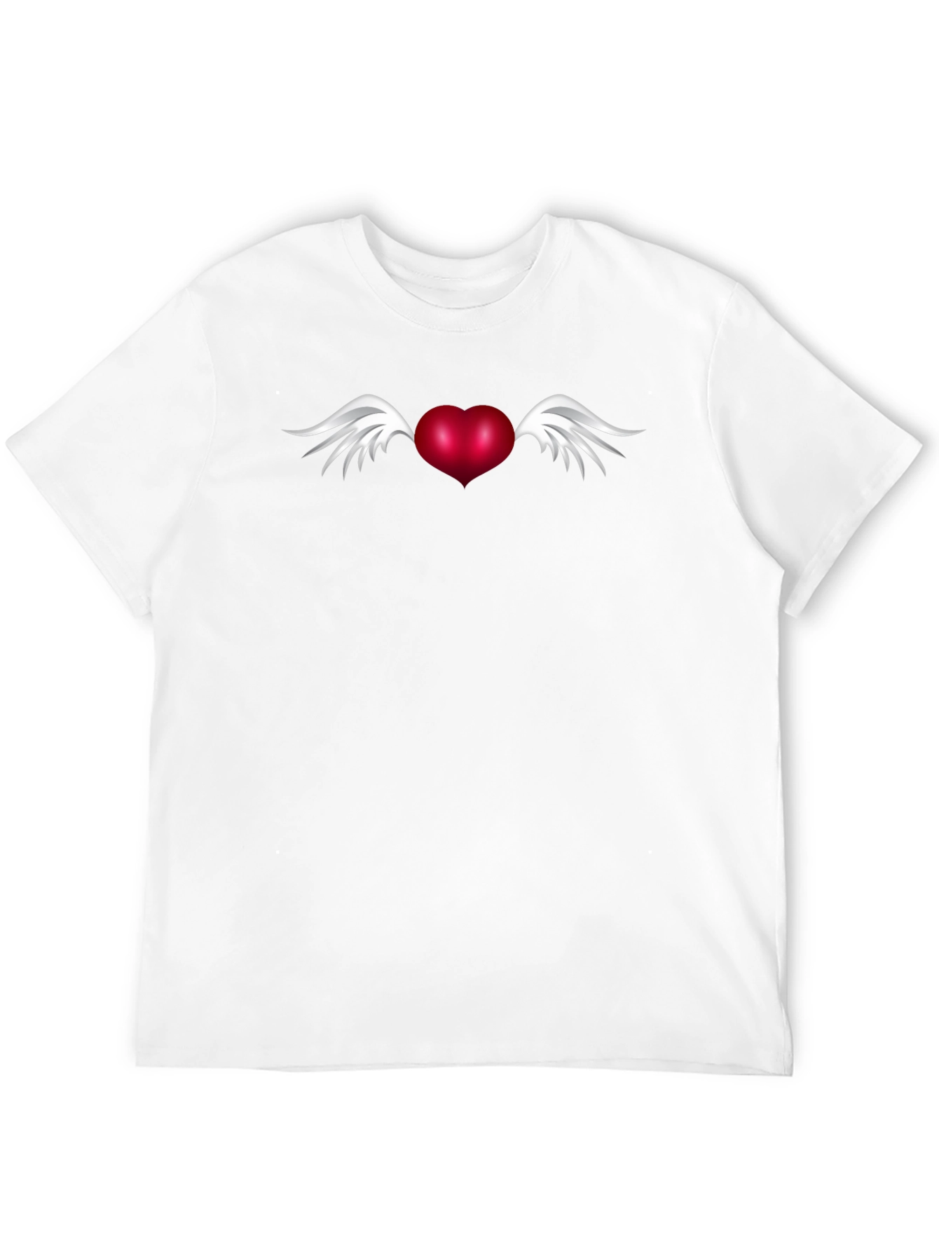 Winged Heart Graphic Tee - Black Cotton Blend Shirt