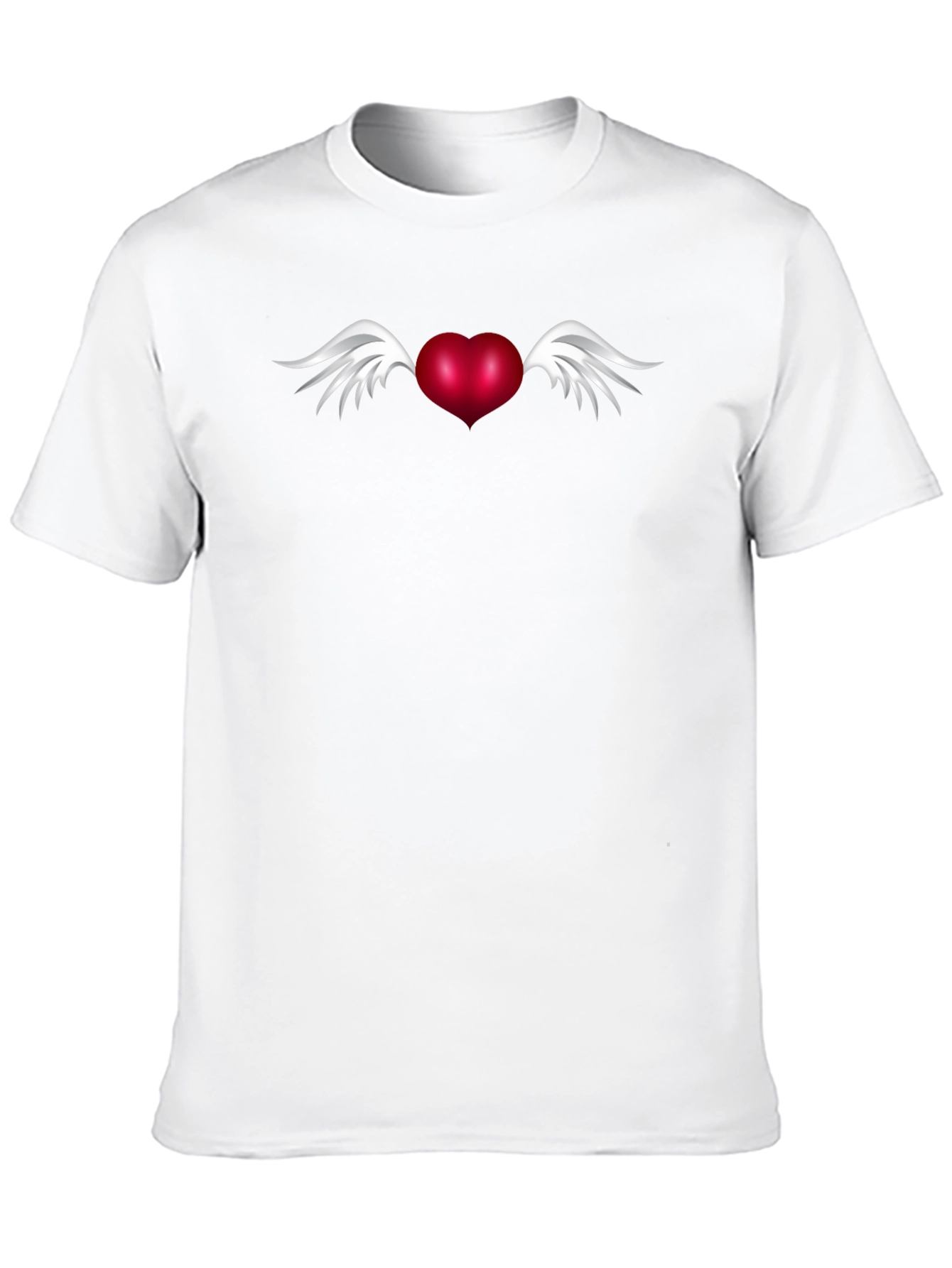 Winged Heart Graphic Tee - Black Cotton Blend Shirt