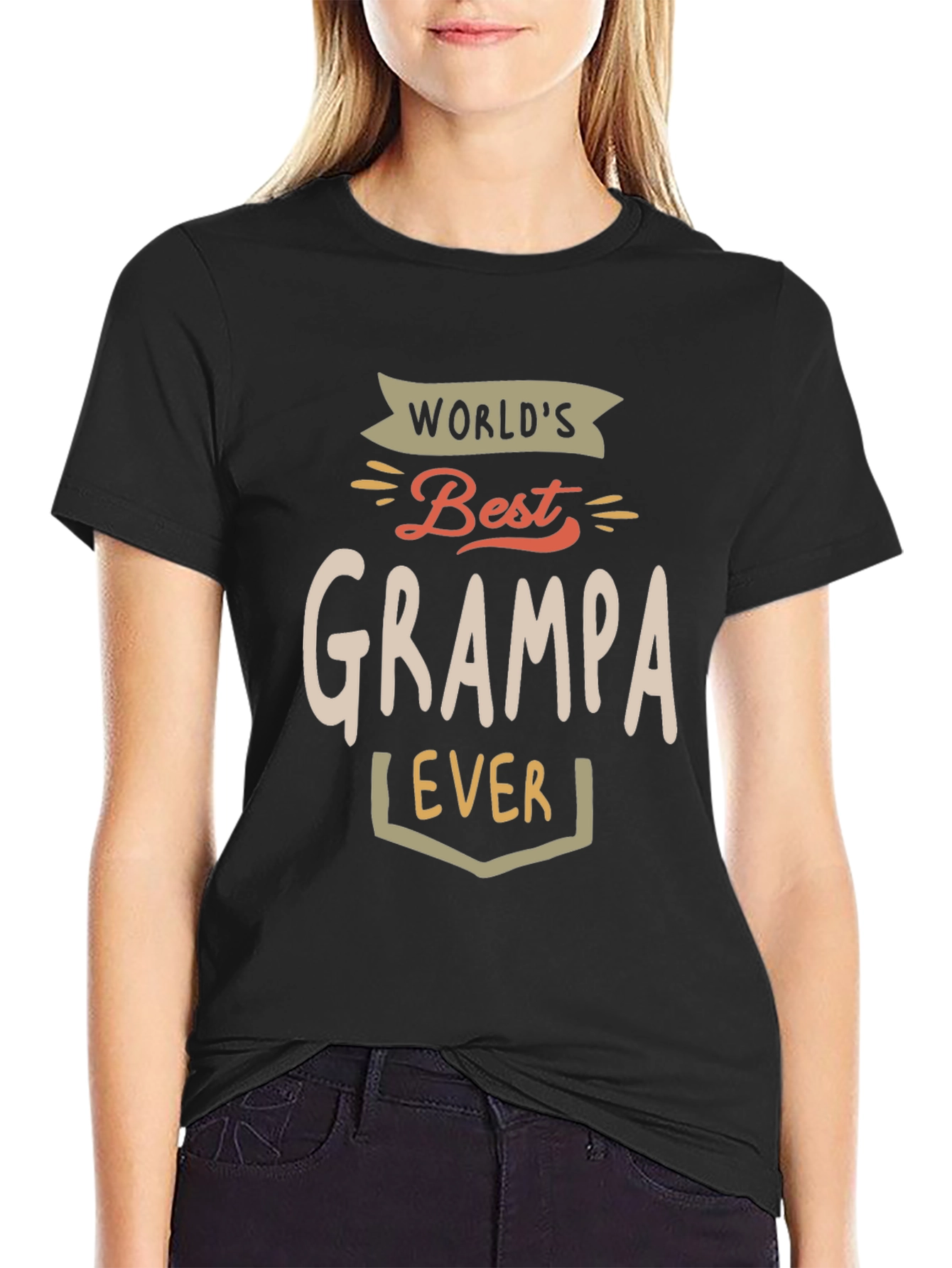 Worlds Best Grampa Ever Black T-Shirt